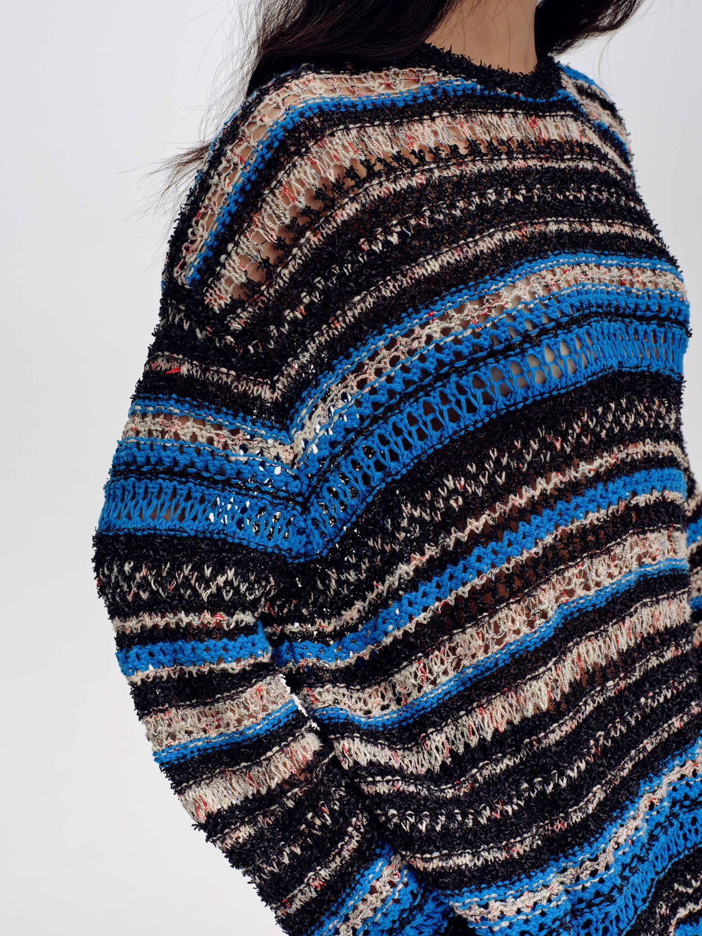 Loose Multicolor Long-Sleeve Sweater - 4