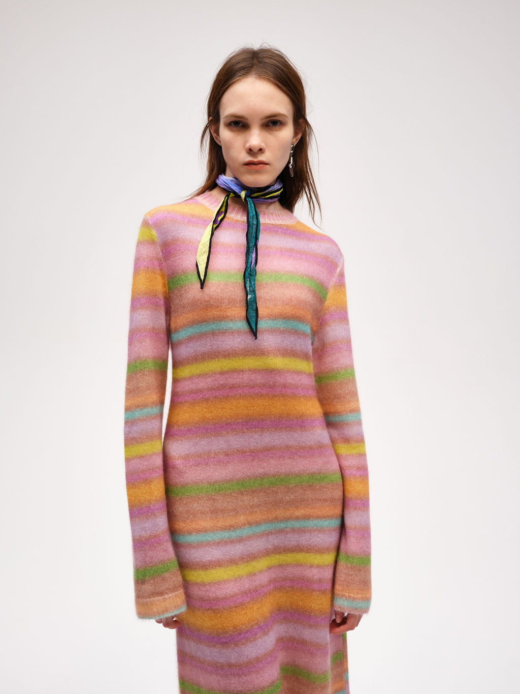 Colorful striped printed knit Dress - 5