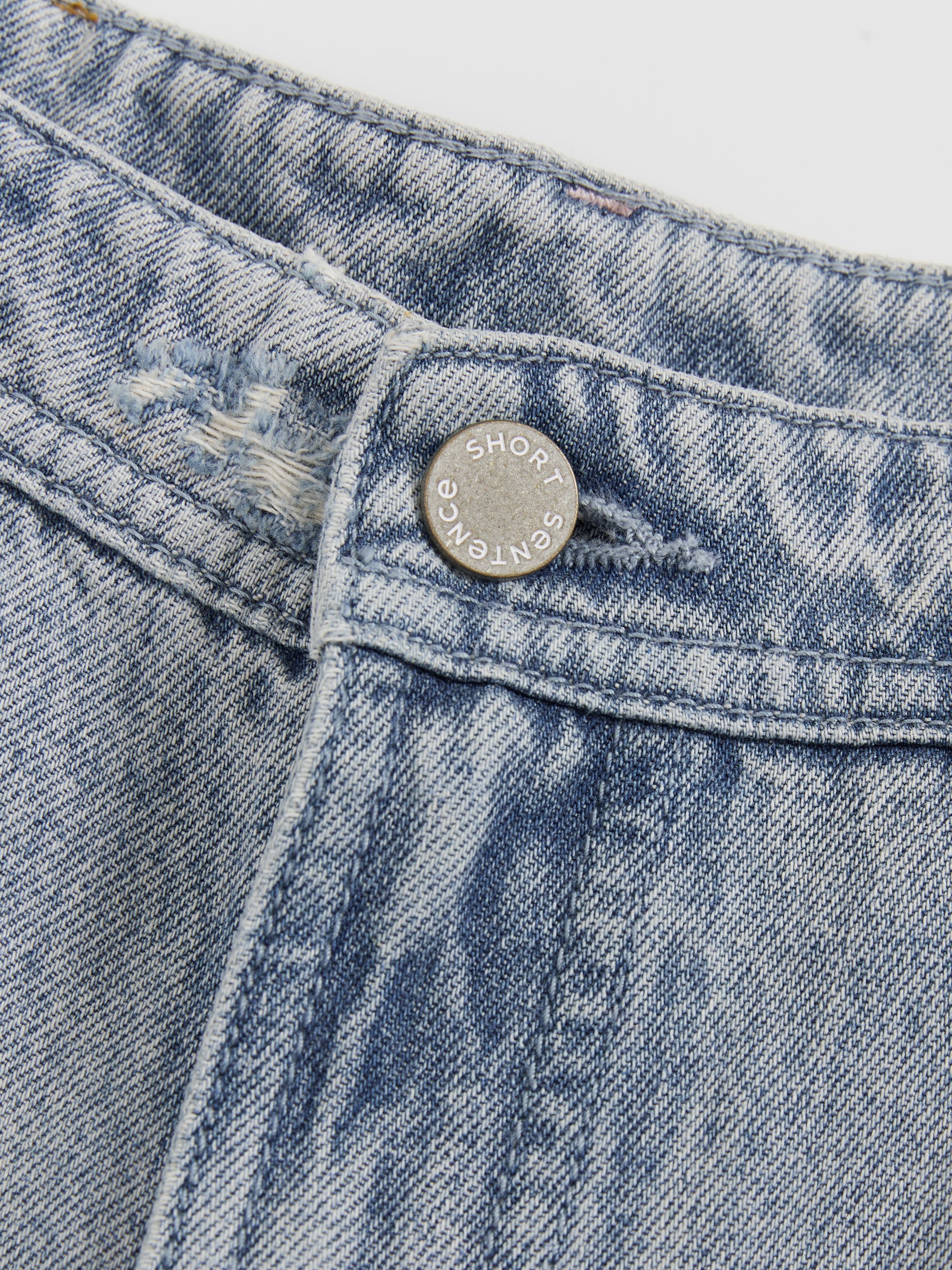 Loose Fit Ripped Paint Splatter Jeans - 7