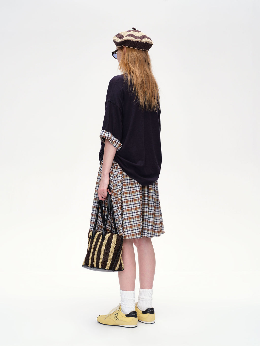 Plaid Patchwork Pleated Dress - 5