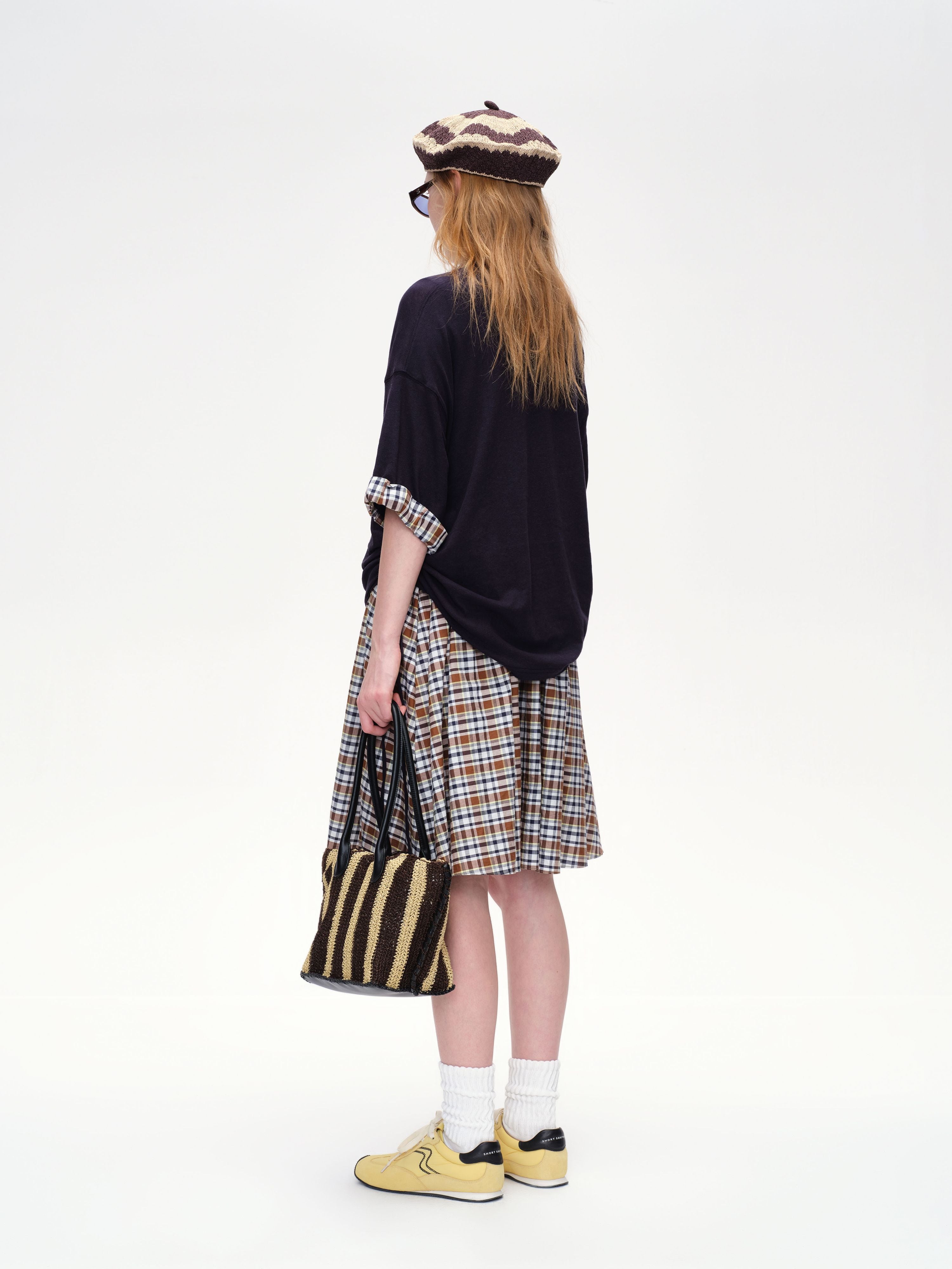 Plaid Patchwork Pleated Dress - 5