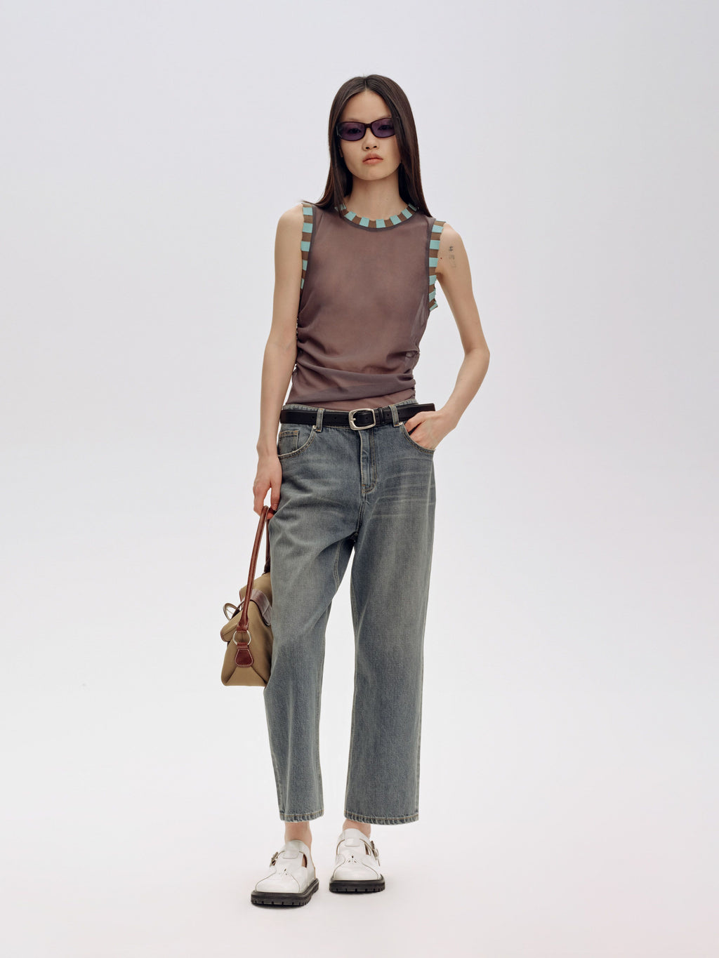 Colorblock Gathered Tank Top - 2