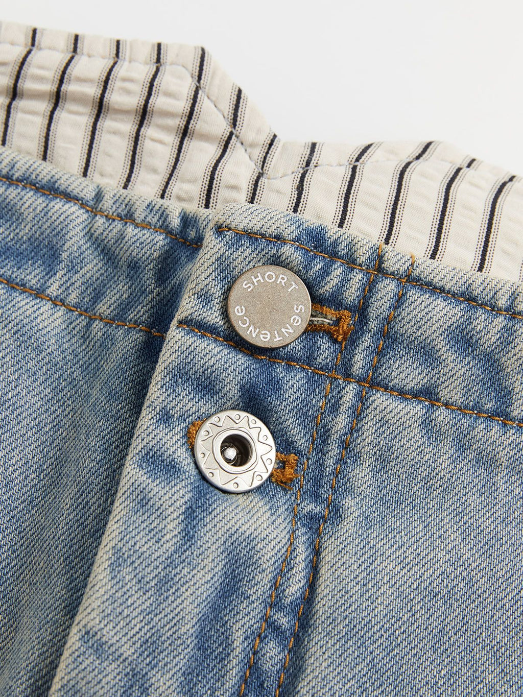 Curved Hem Denim Trousers - 6