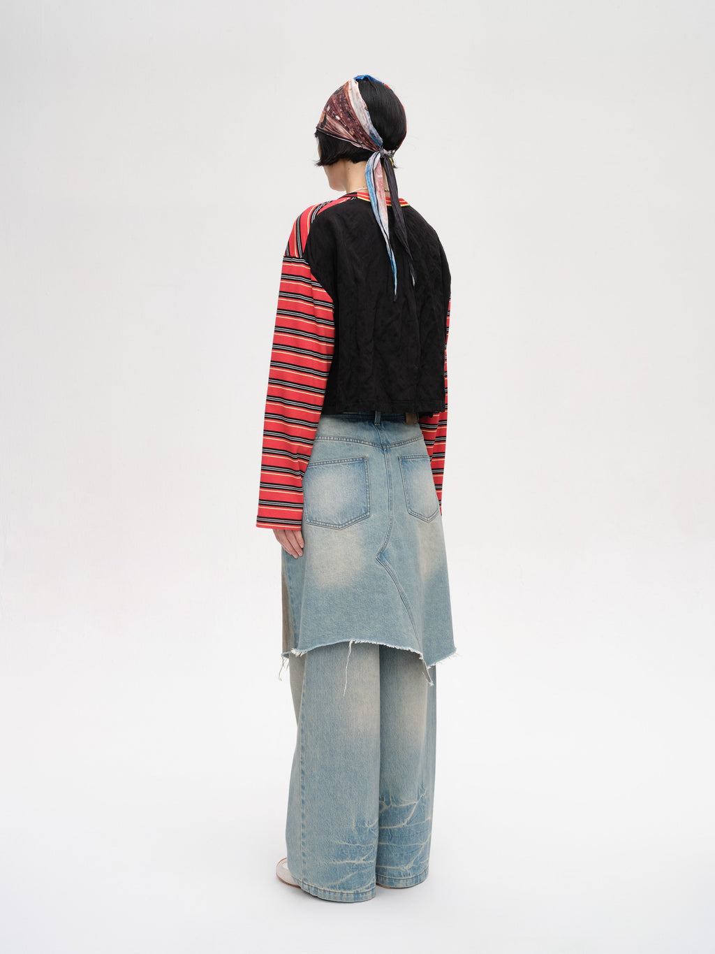 Striped Paneled Long Sleeve Shirt - 4