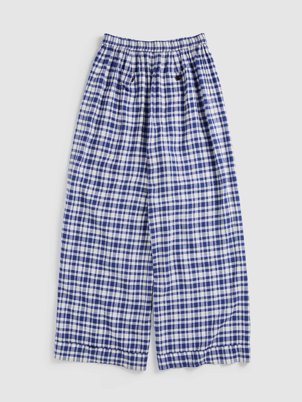 Blue & White Checkered Lounge Trousers - 8