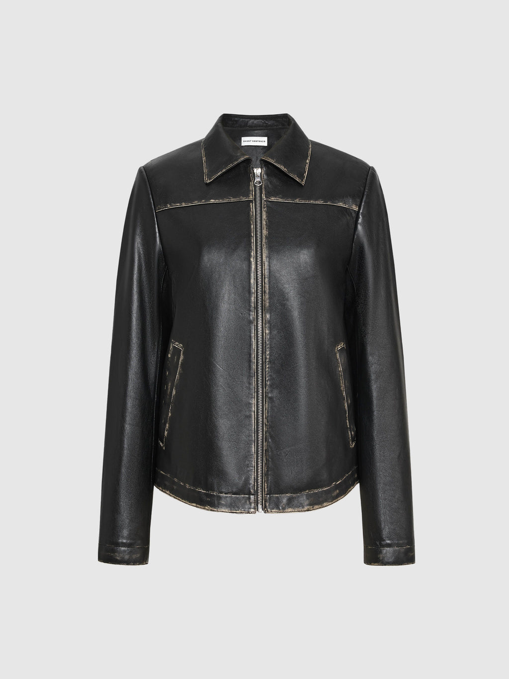 Genuine leather slim fit color polished jacket - 6