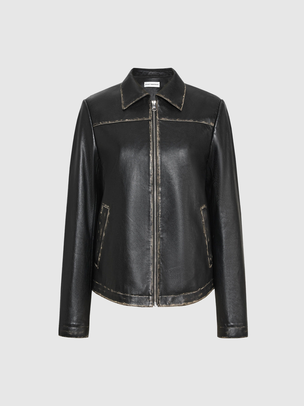 Genuine leather slim fit color polished jacket - 6