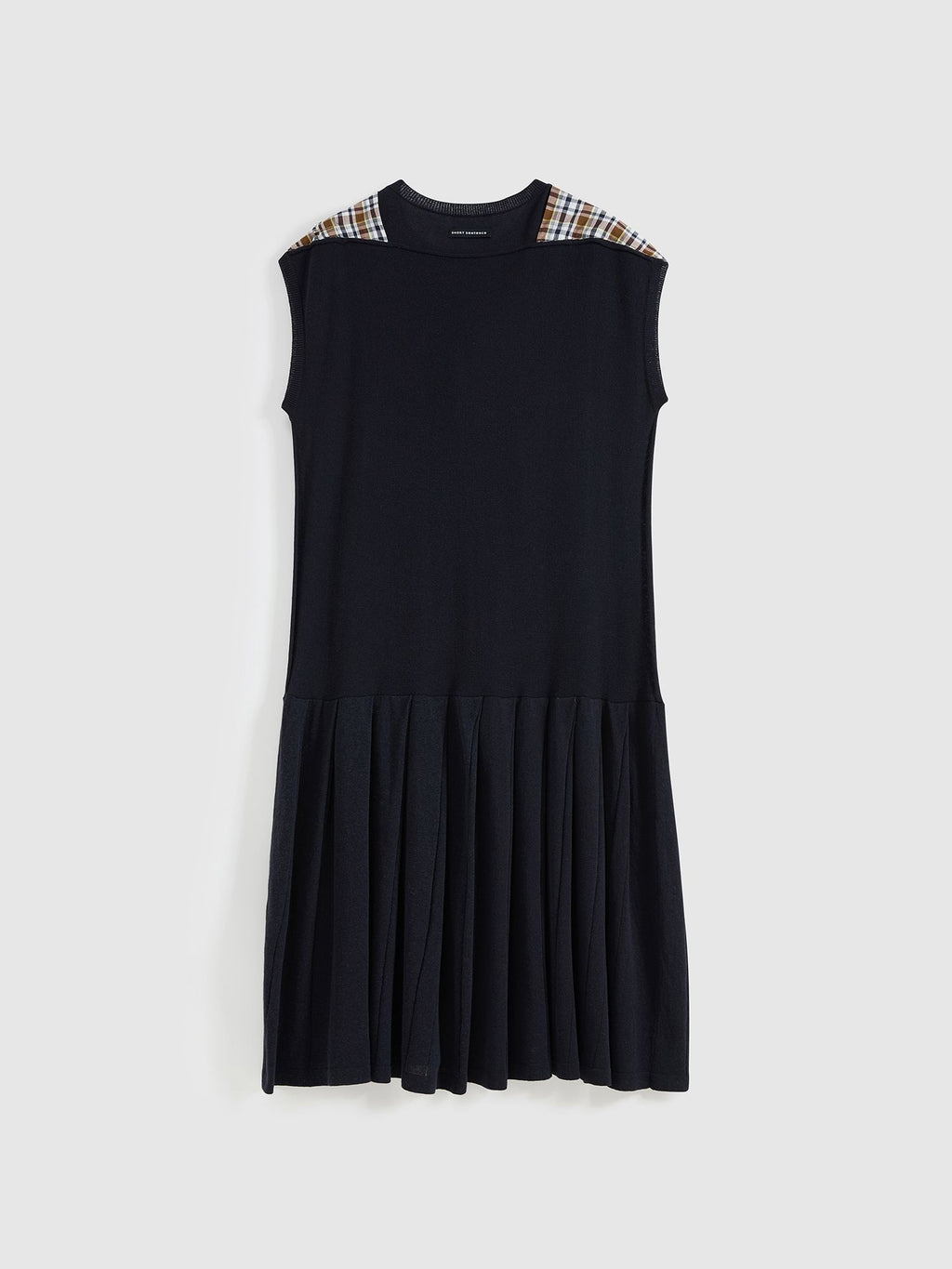 Shawl Collar Sleeveless Knit Dress - 9