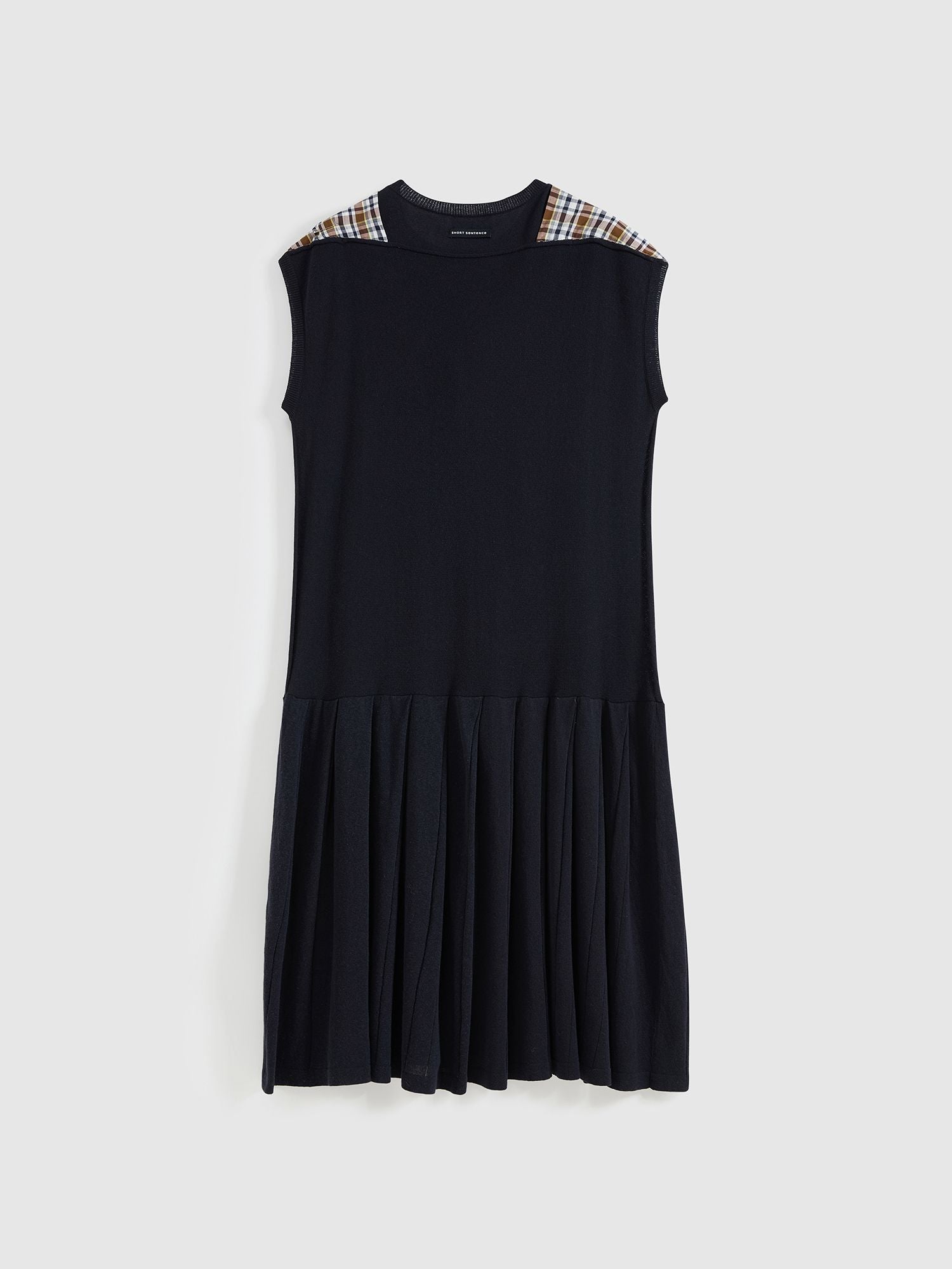 Shawl Collar Sleeveless Knit Dress - 9