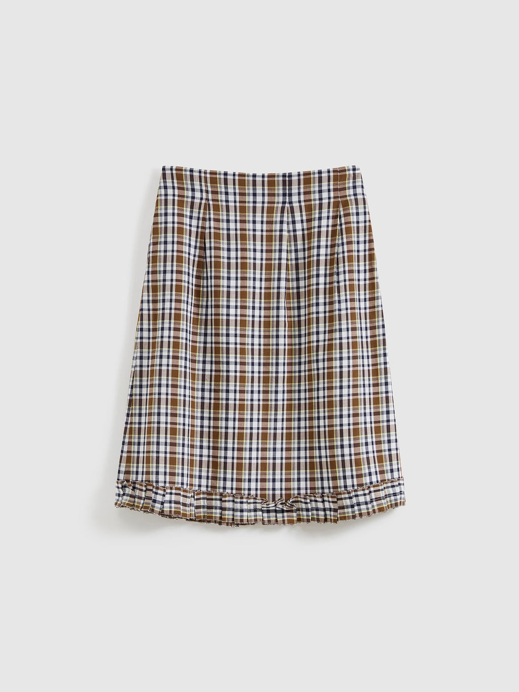 Ruffled Hem Plaid Skirt - 9