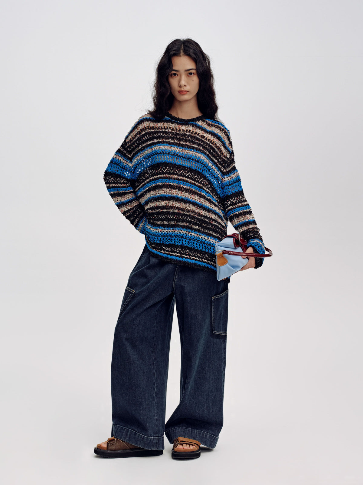 Loose Multicolor Long-Sleeve Sweater - 2