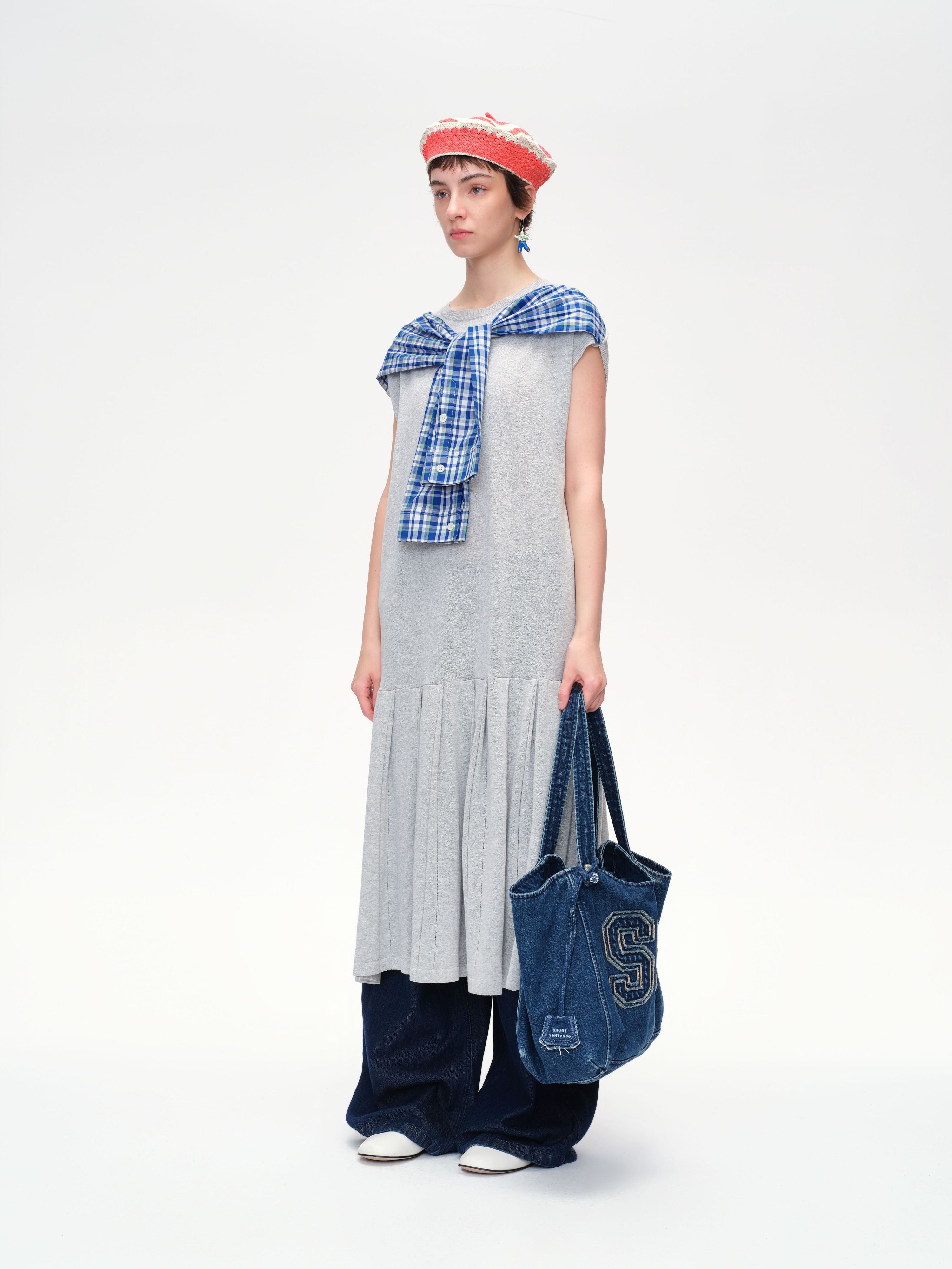 Shawl Collar Sleeveless Knit Dress - 2