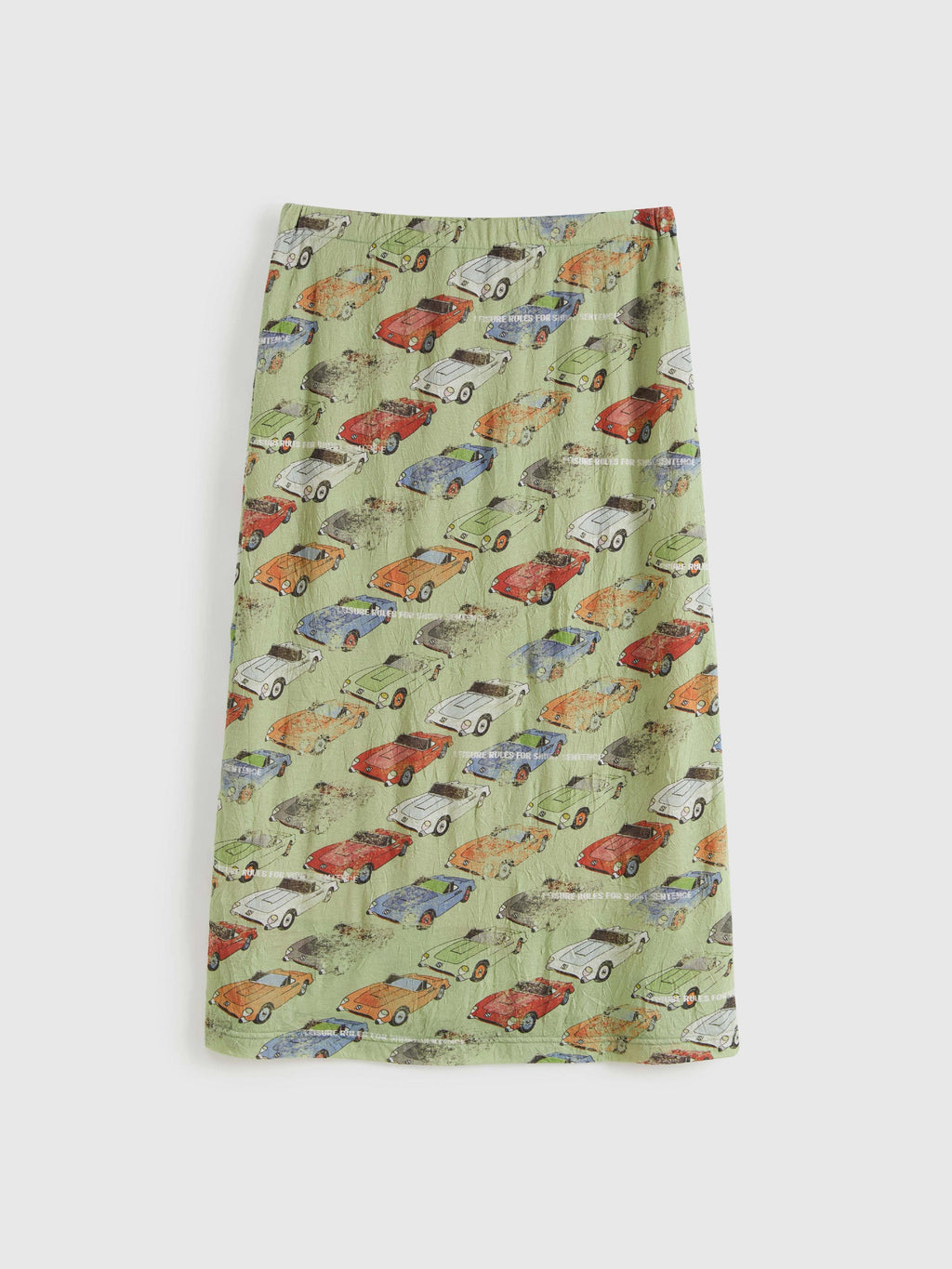 Crinkled Car‑Print Skirt - 9