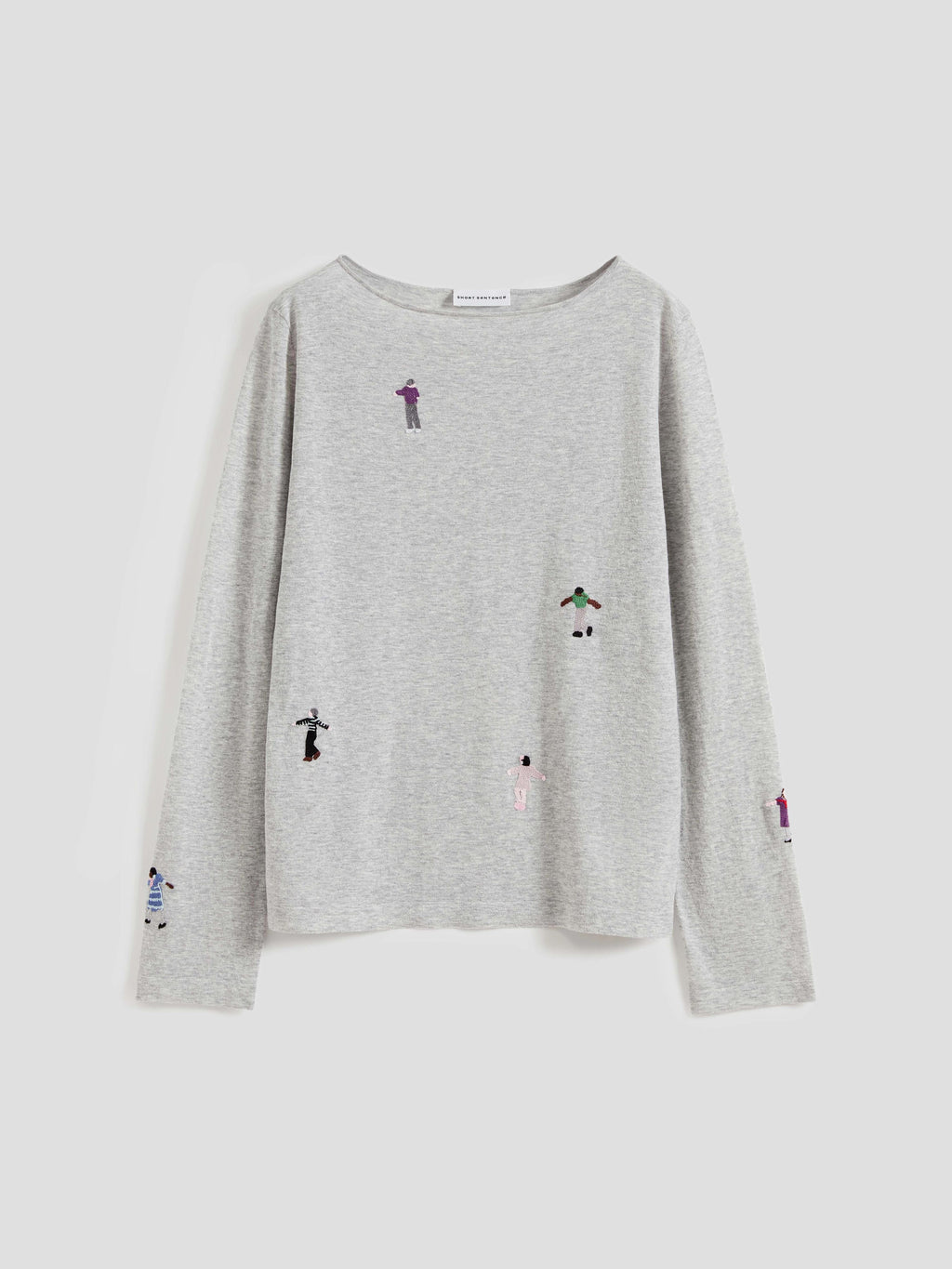 Figure Motif Embroidered Knit Top - 7