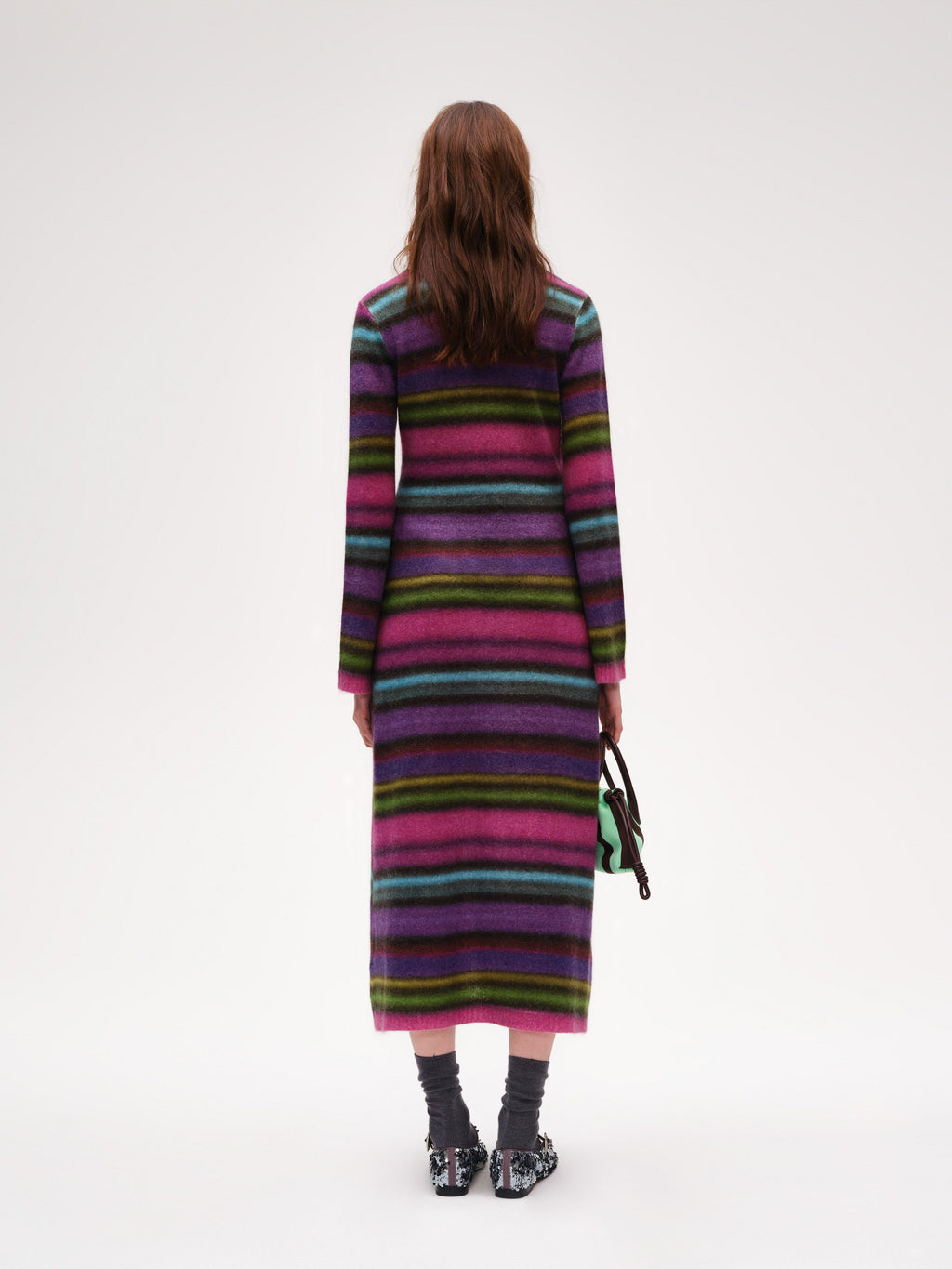 Colorful striped printed knit Dress - 3