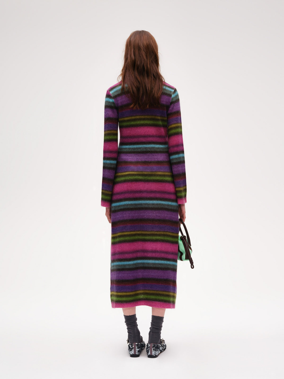 Colorful striped printed knit Dress - 3