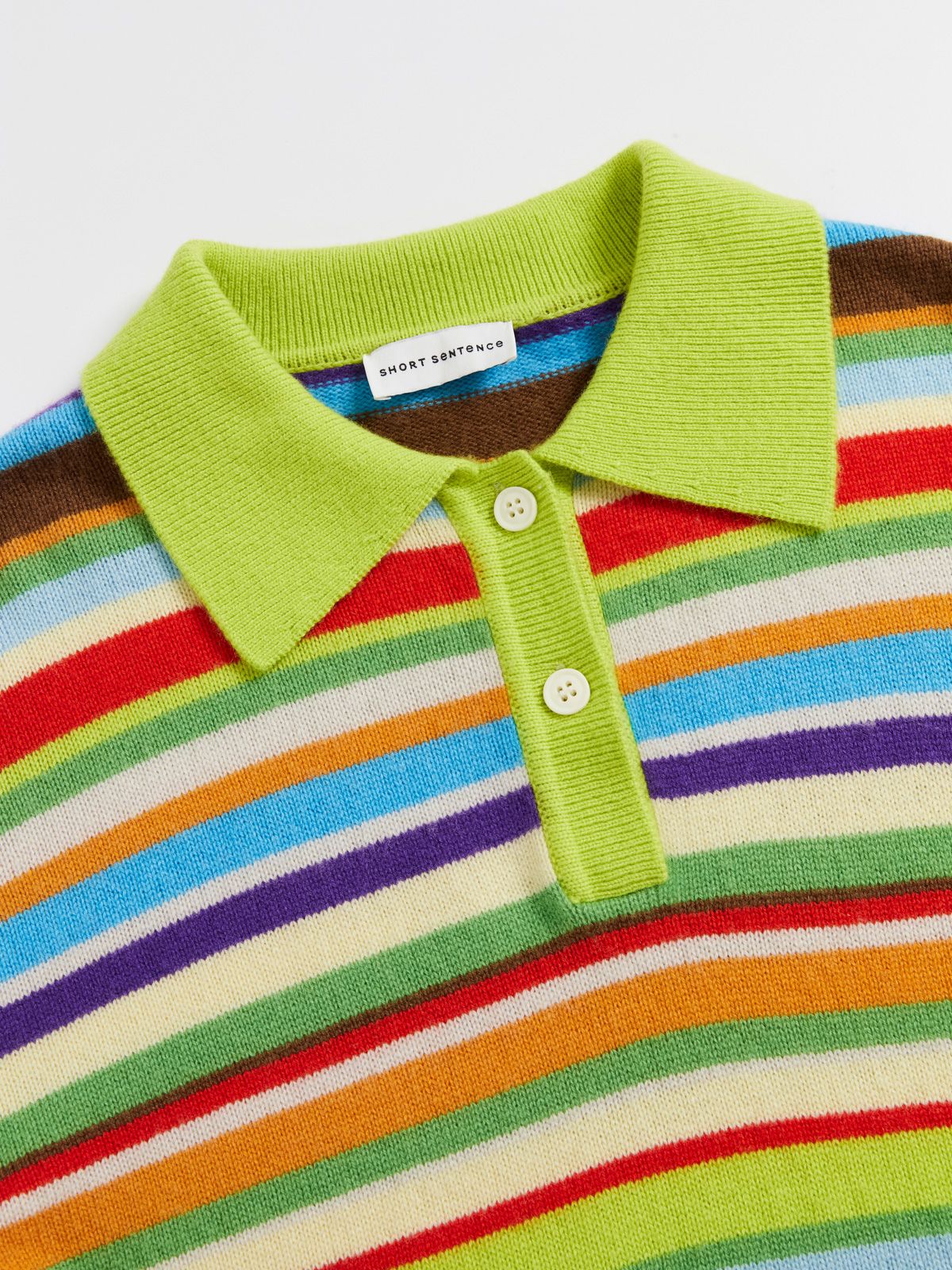 Rainbow Stripe Polo Sweater - 4