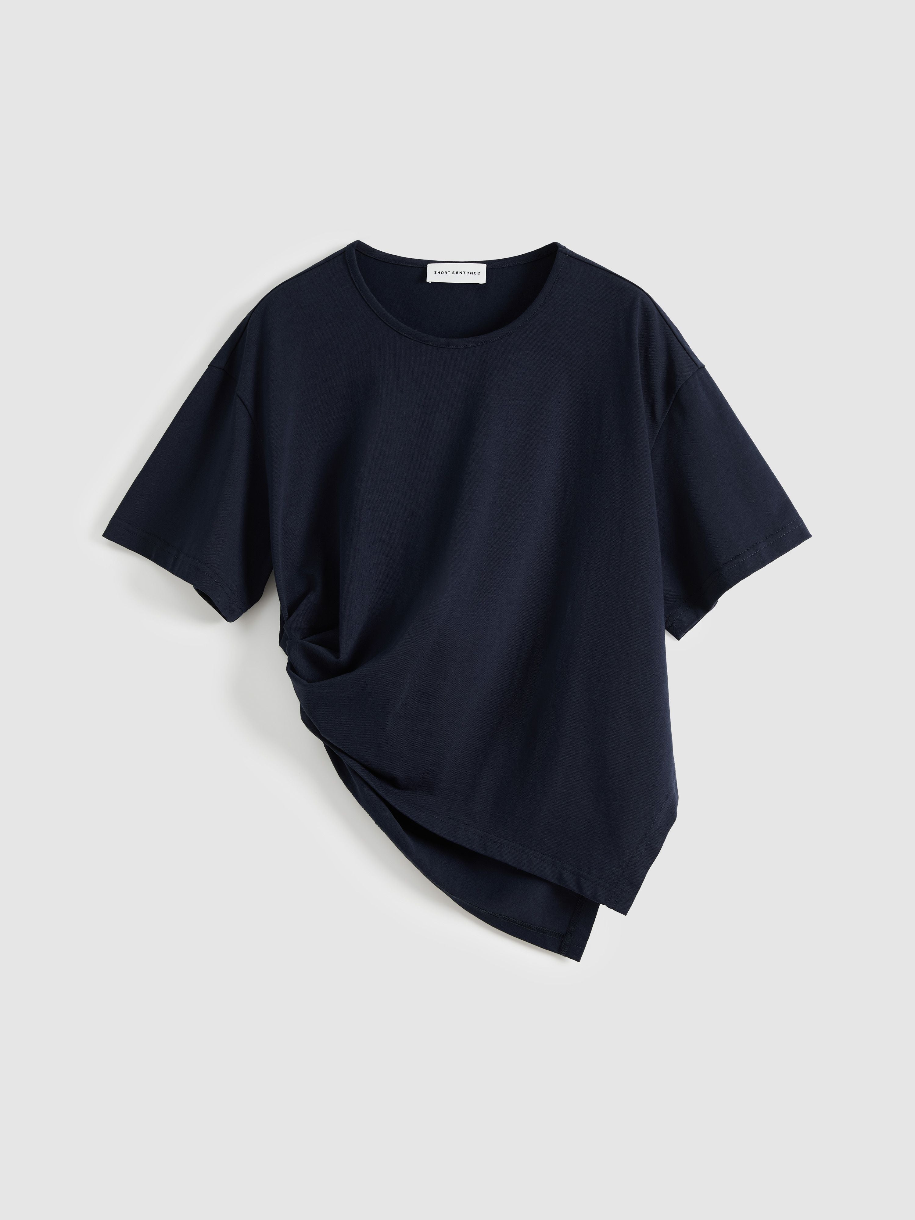 Asymmetric Gathered T-Shirt - 6