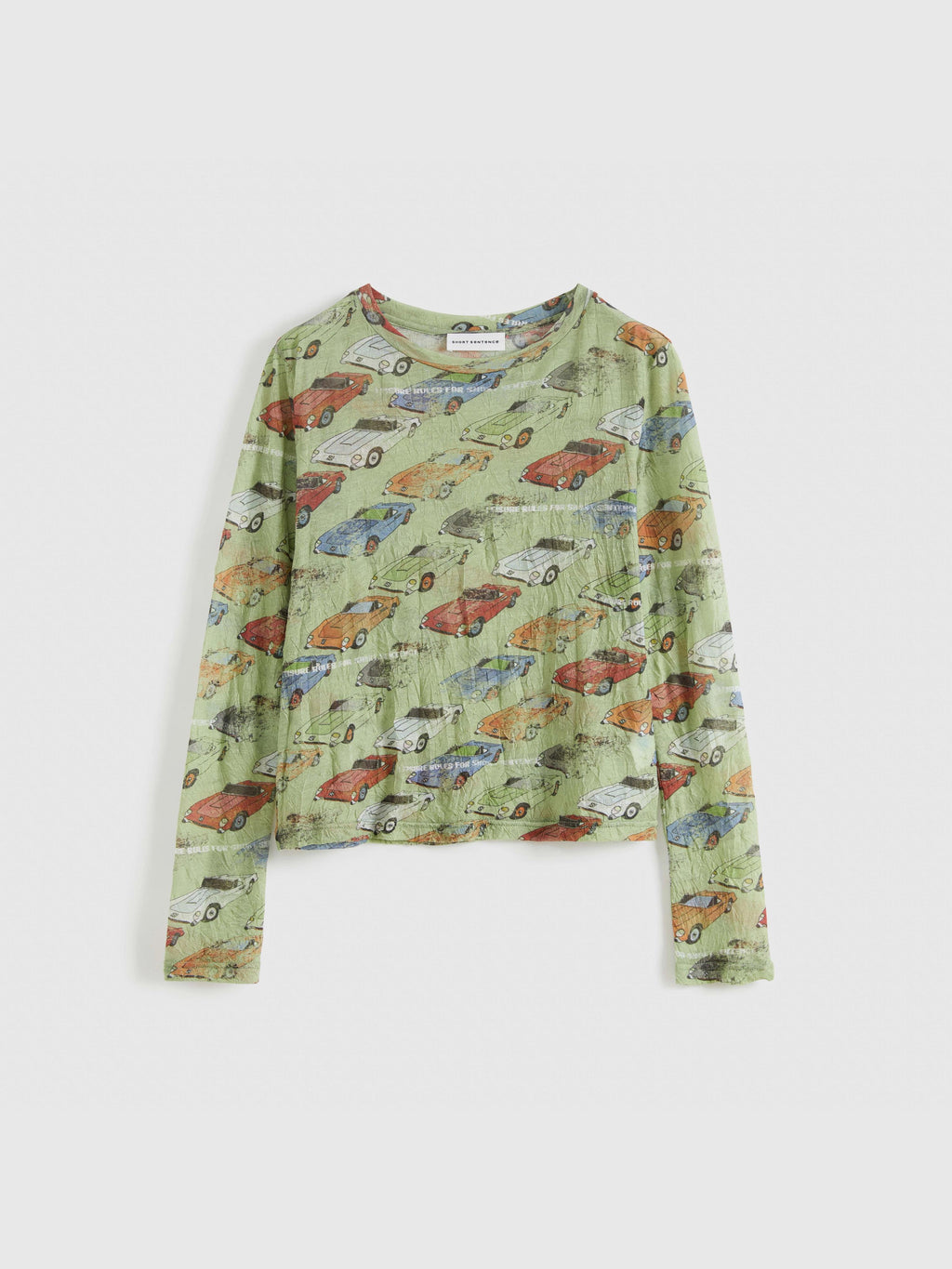Crinkled Car-Print Shirt - 7