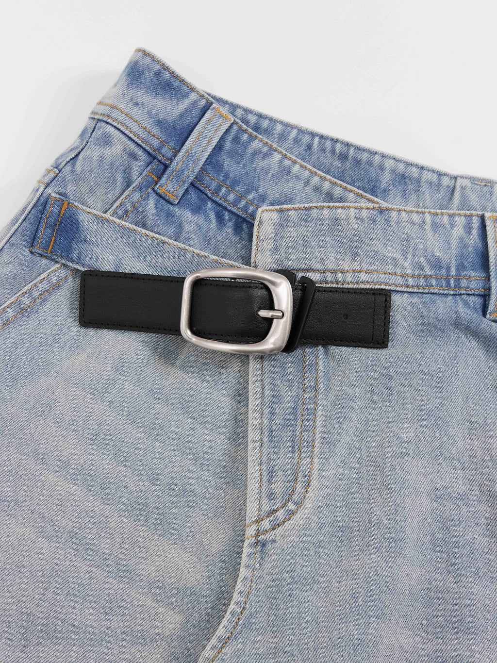 Buckled Denim Culottes - 5