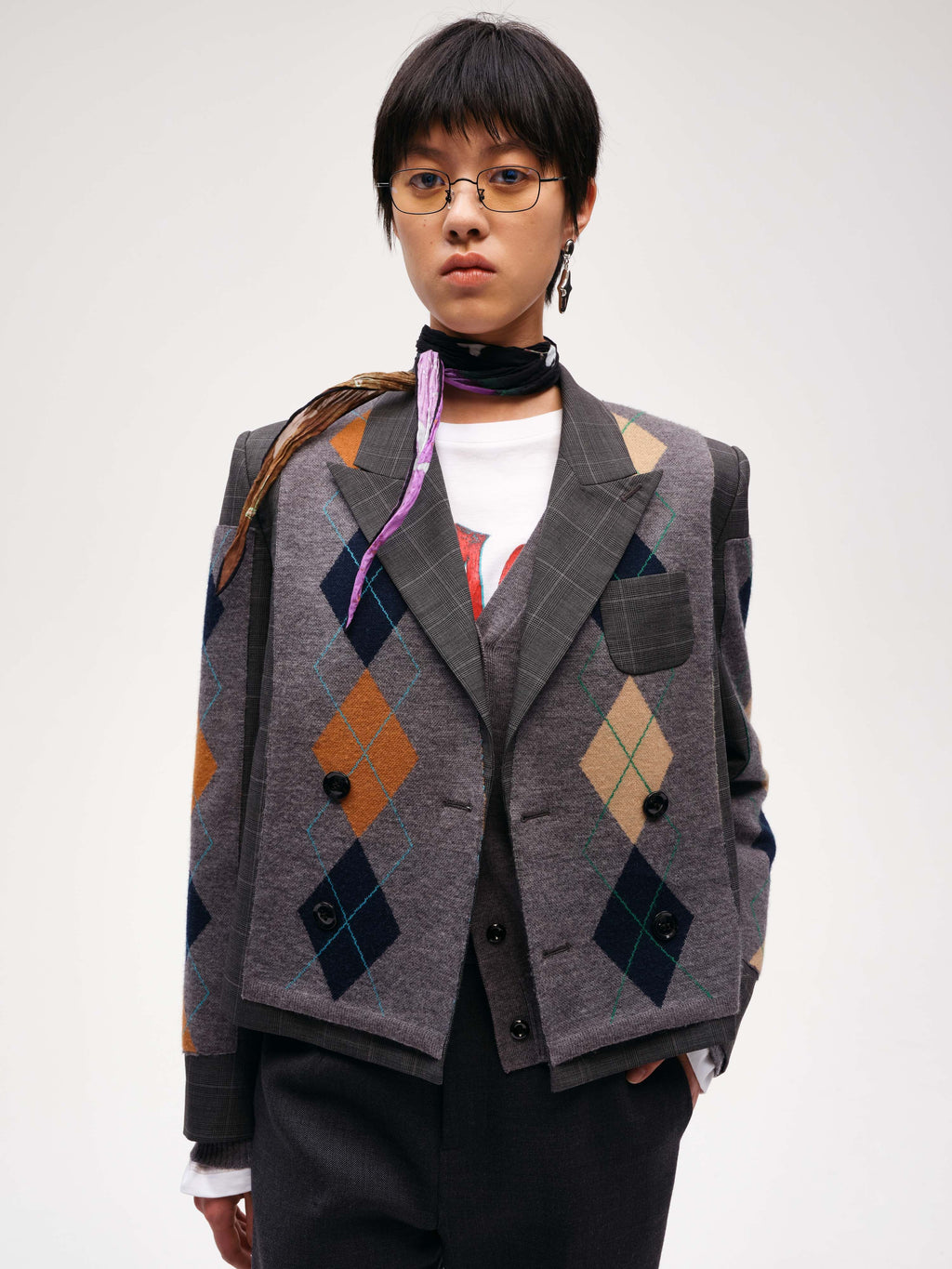 Argyle Swatch Patchwork Blazer - 1