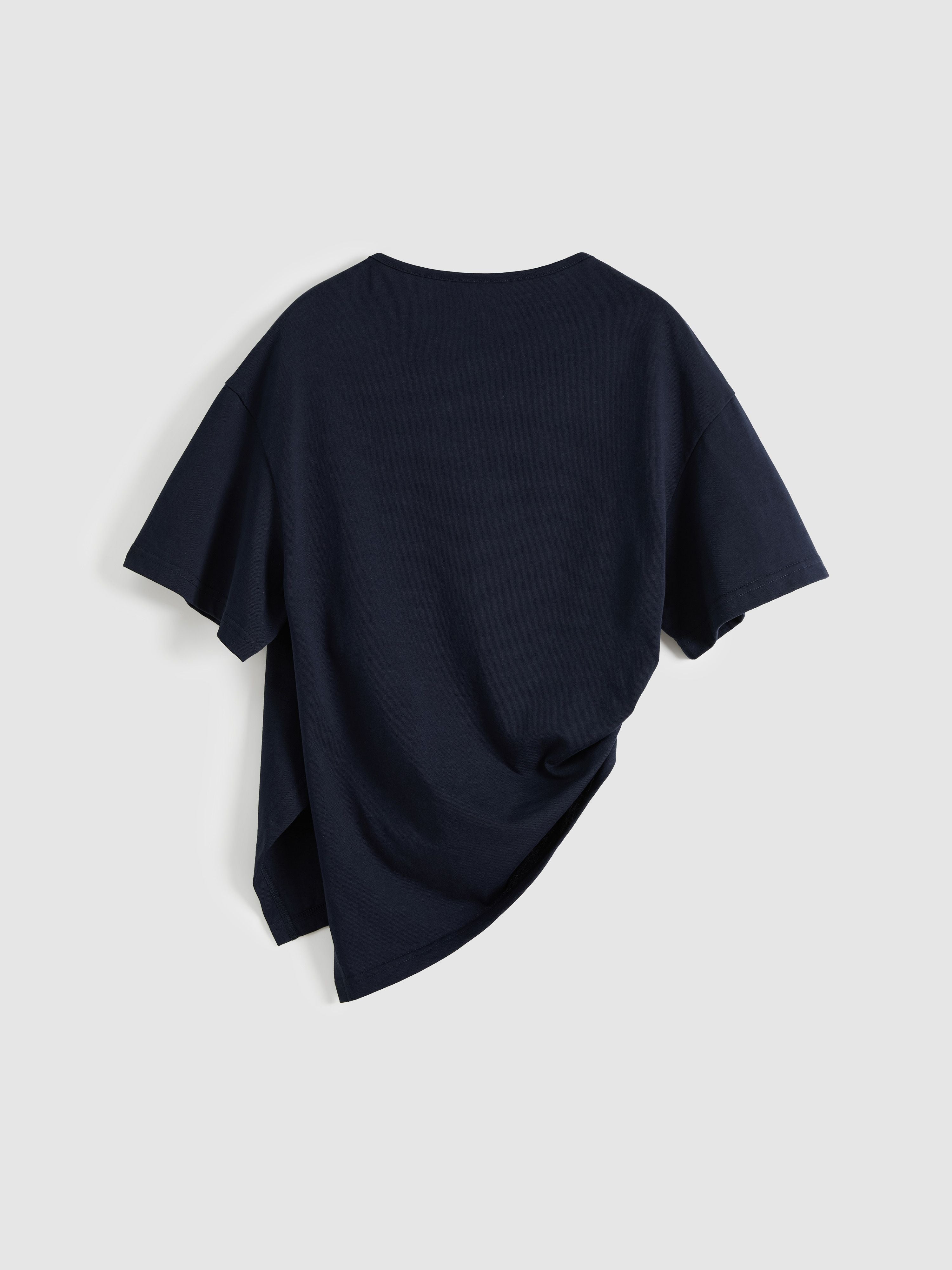 Asymmetric Gathered T-Shirt - 7