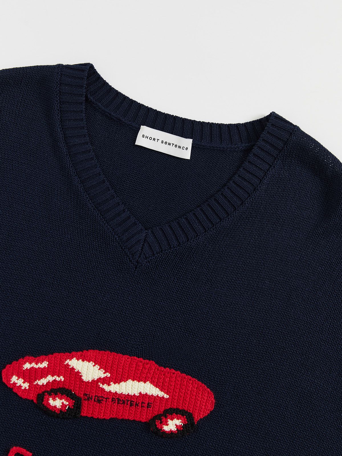 Crochet Car V‑Neck Sweater - 4
