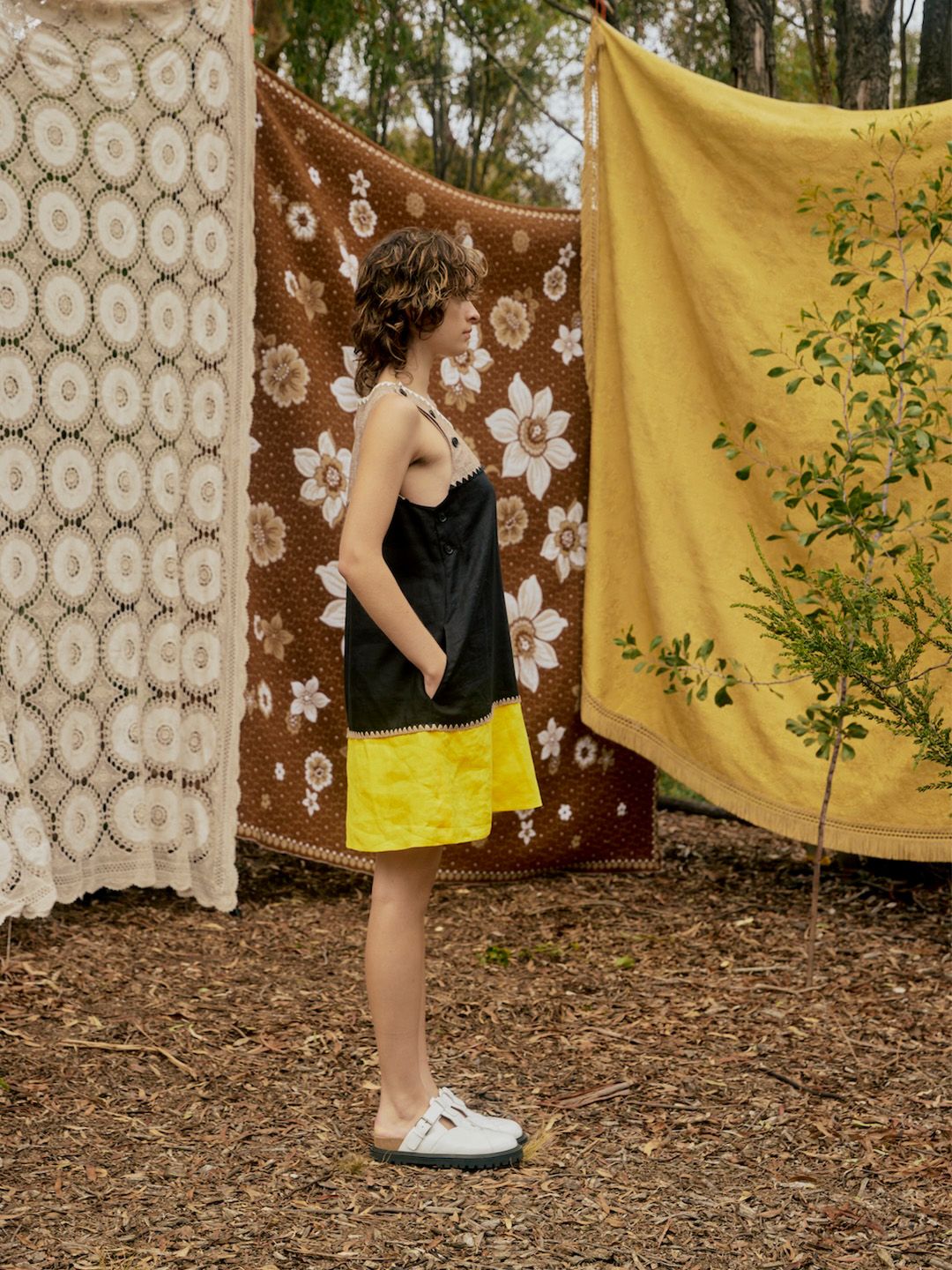 Colorblock Linen A-line Sleeveless Dress - 2