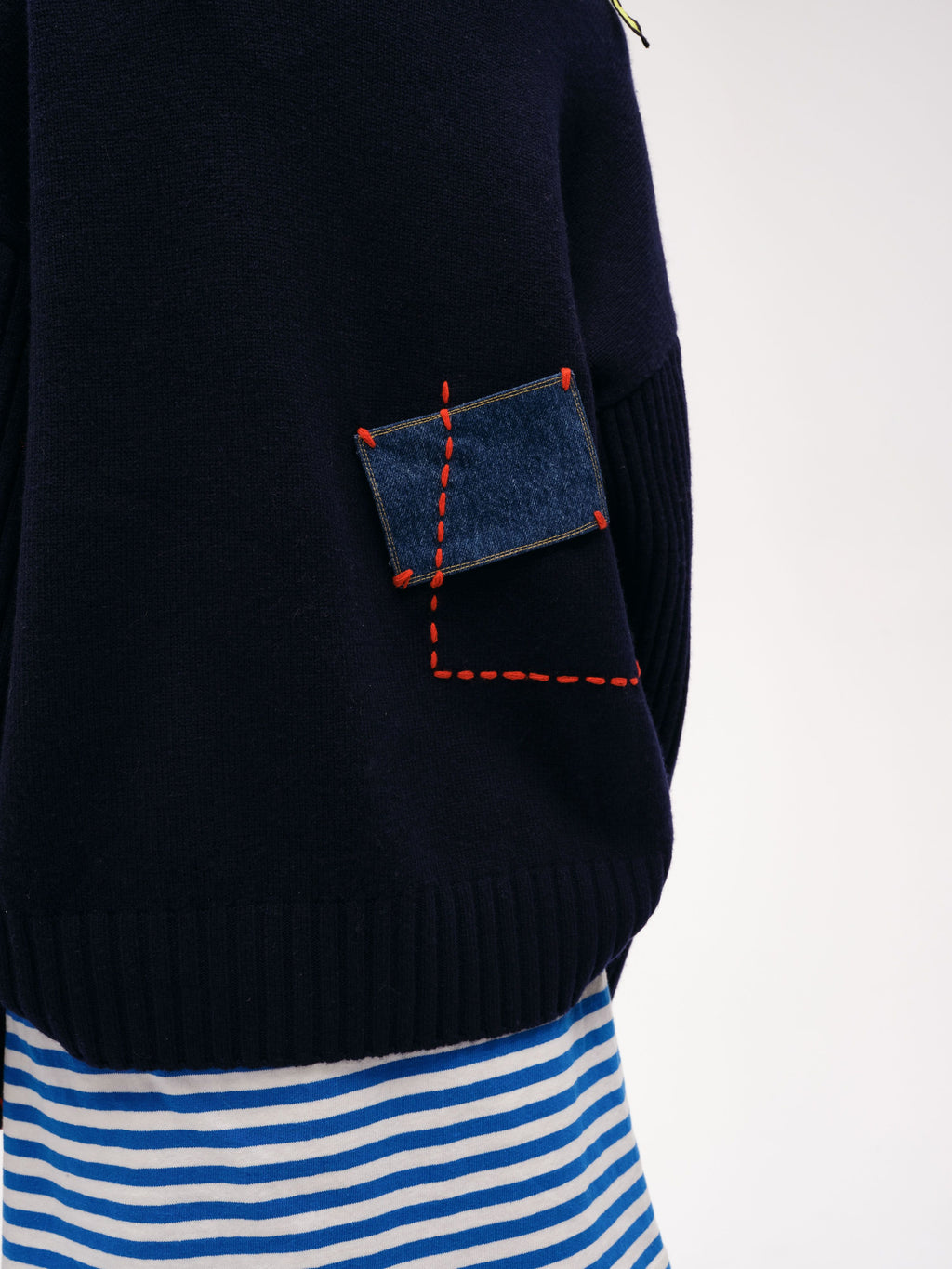 Hand-Embroidered Patch Sweater - 7