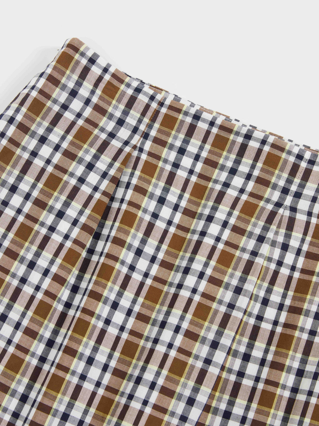 Ruffled Hem Plaid Skirt - 6