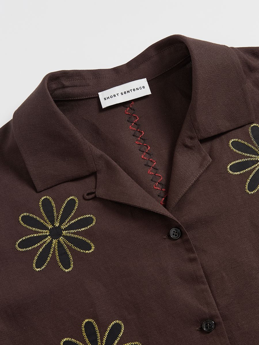 Floral Applique Embroidered Shirt - 3