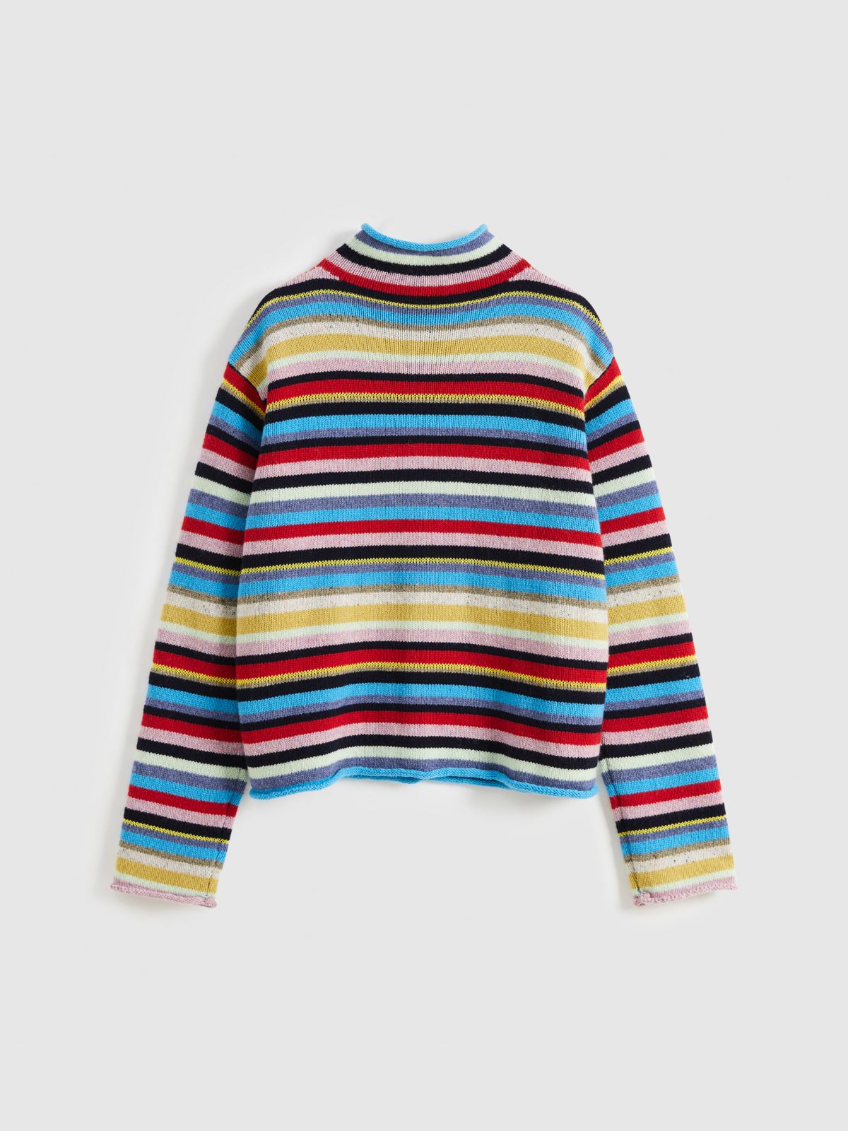 Colorful Striped Multi-Button Cardigan - 7