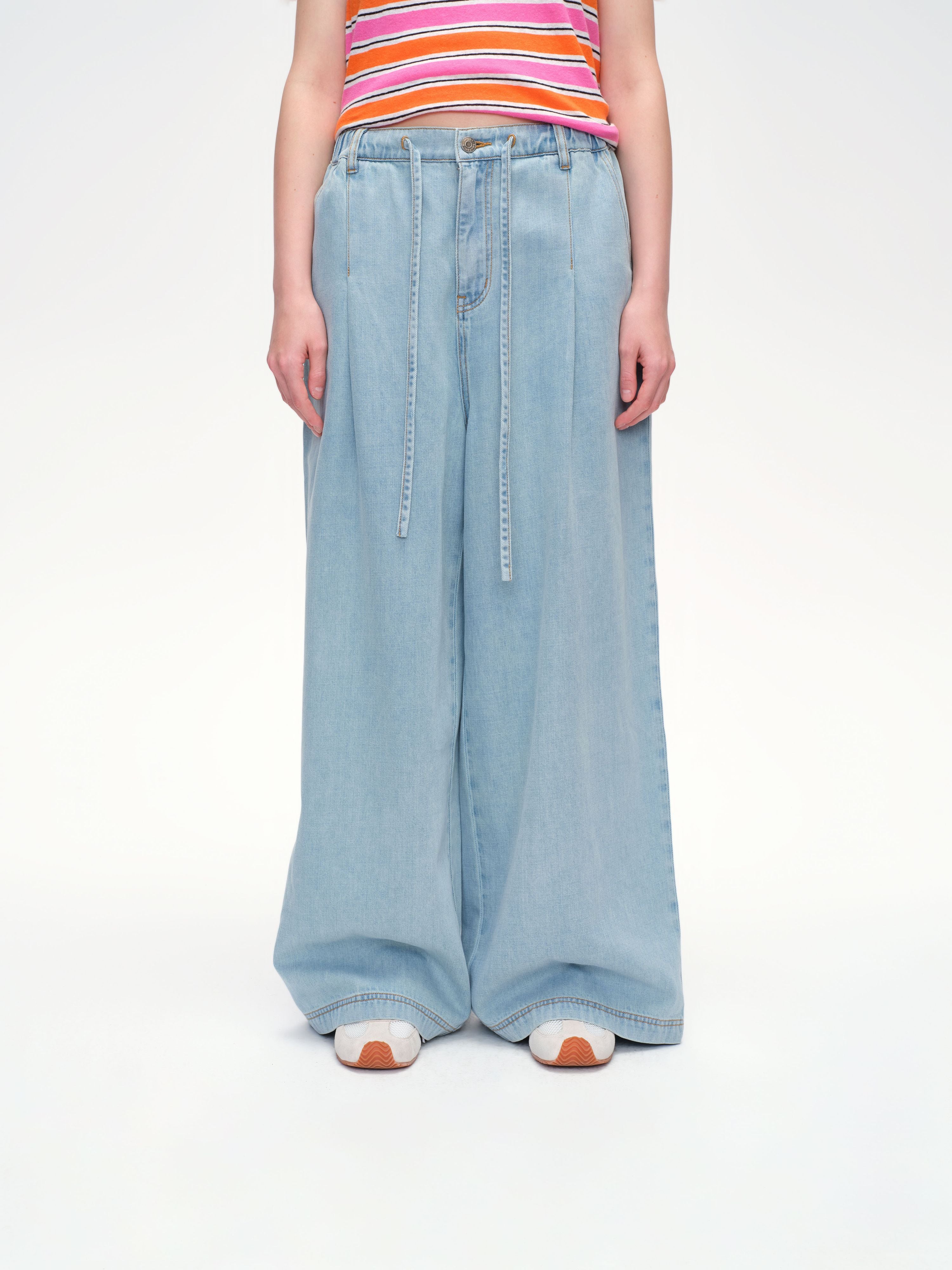 Drawstring Tencel Denim Jeans - 1