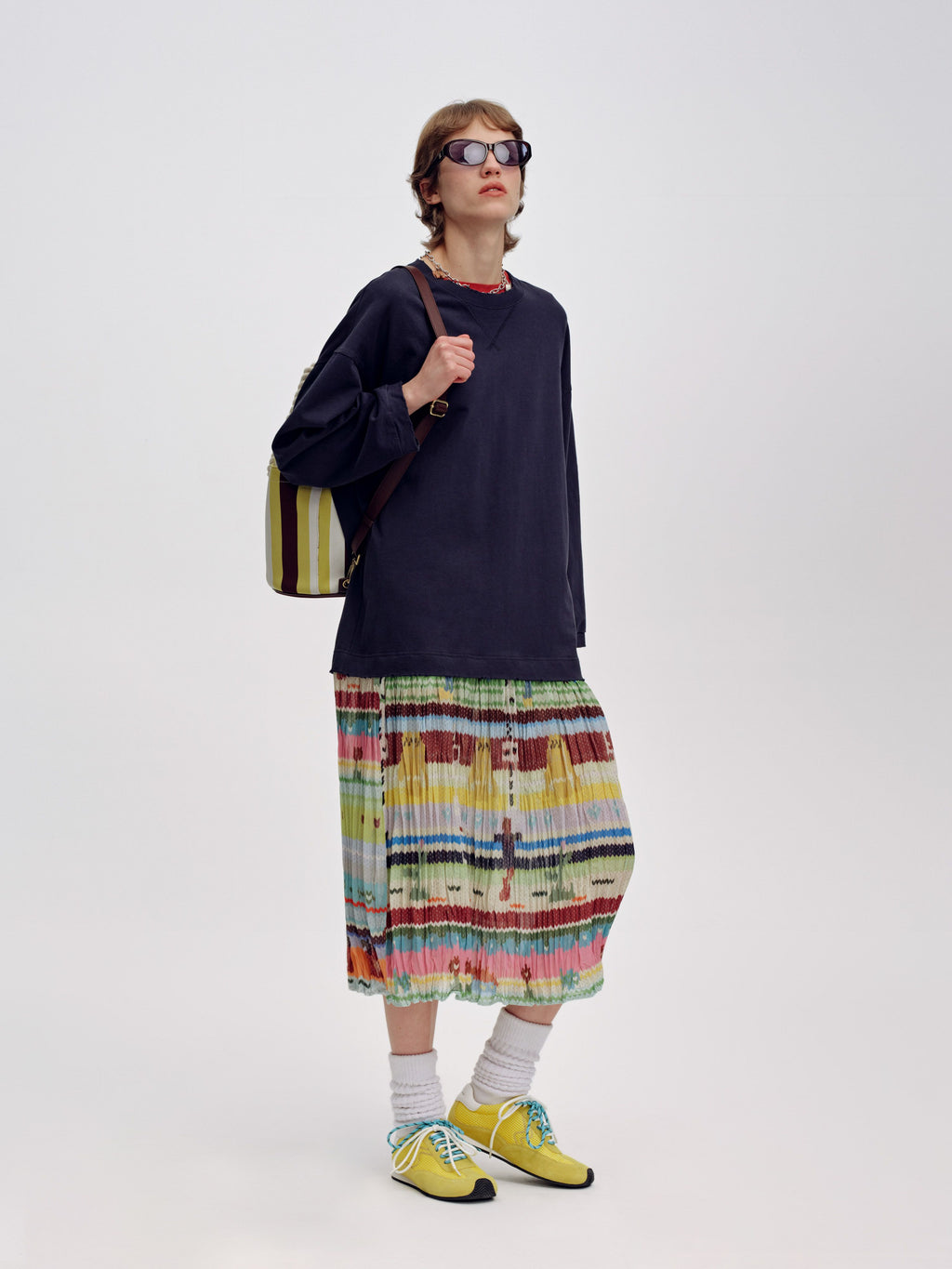 Printed Mock-Layer Dress - 3