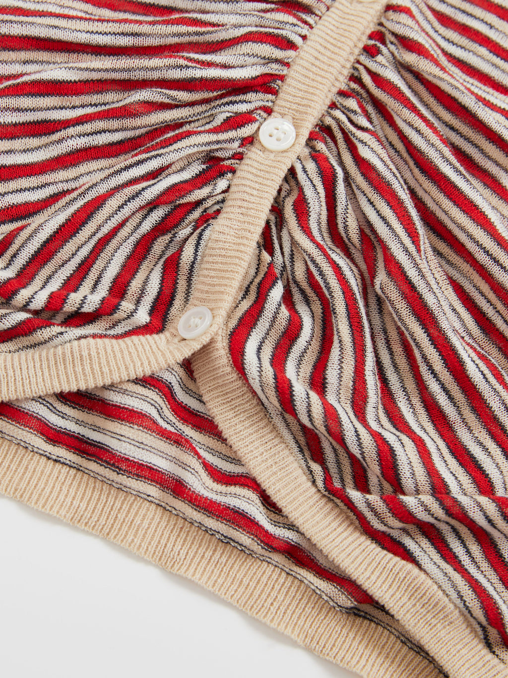 Adjustable Placket Striped Knit Cardigan - 6