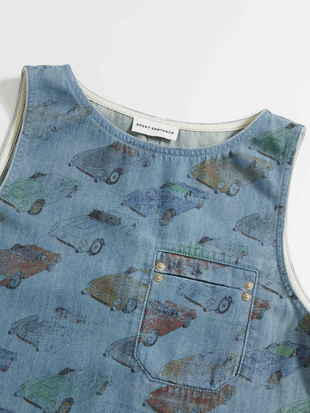 Car‑Print Denim Dress - 5