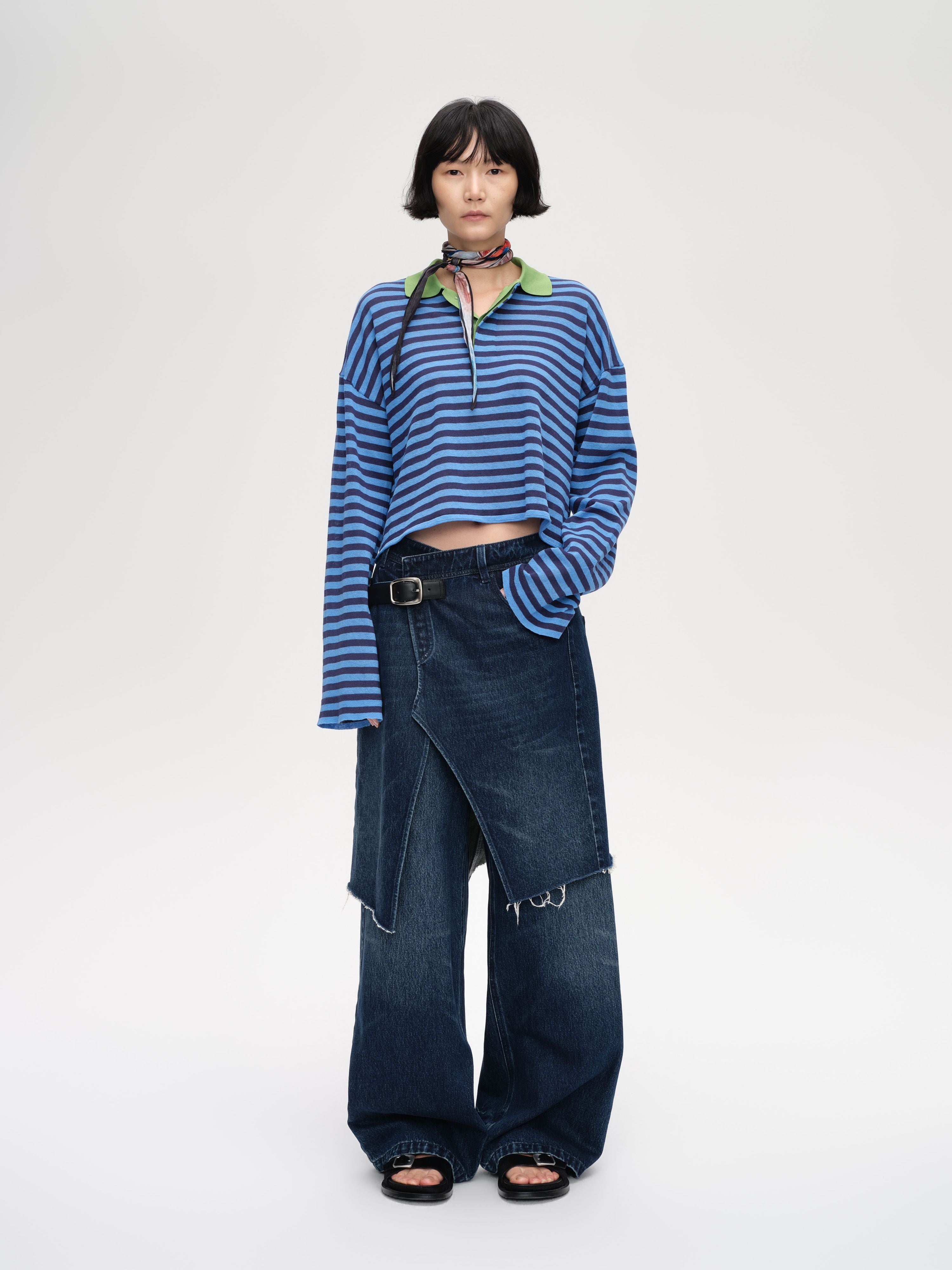Striped Polo Knit Shirt - 2