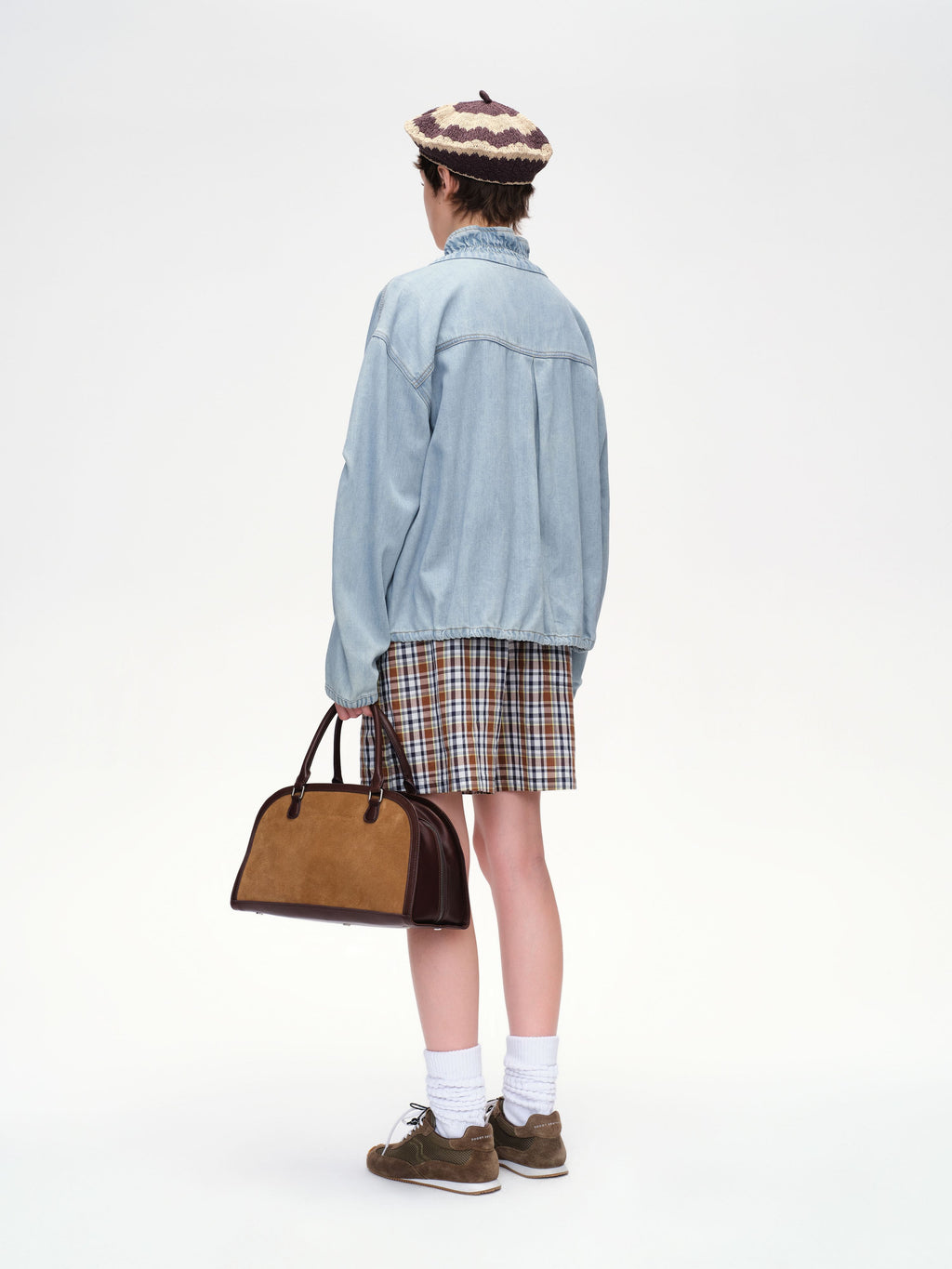 Ruffled Collar Tencel Denim Jacket - 4