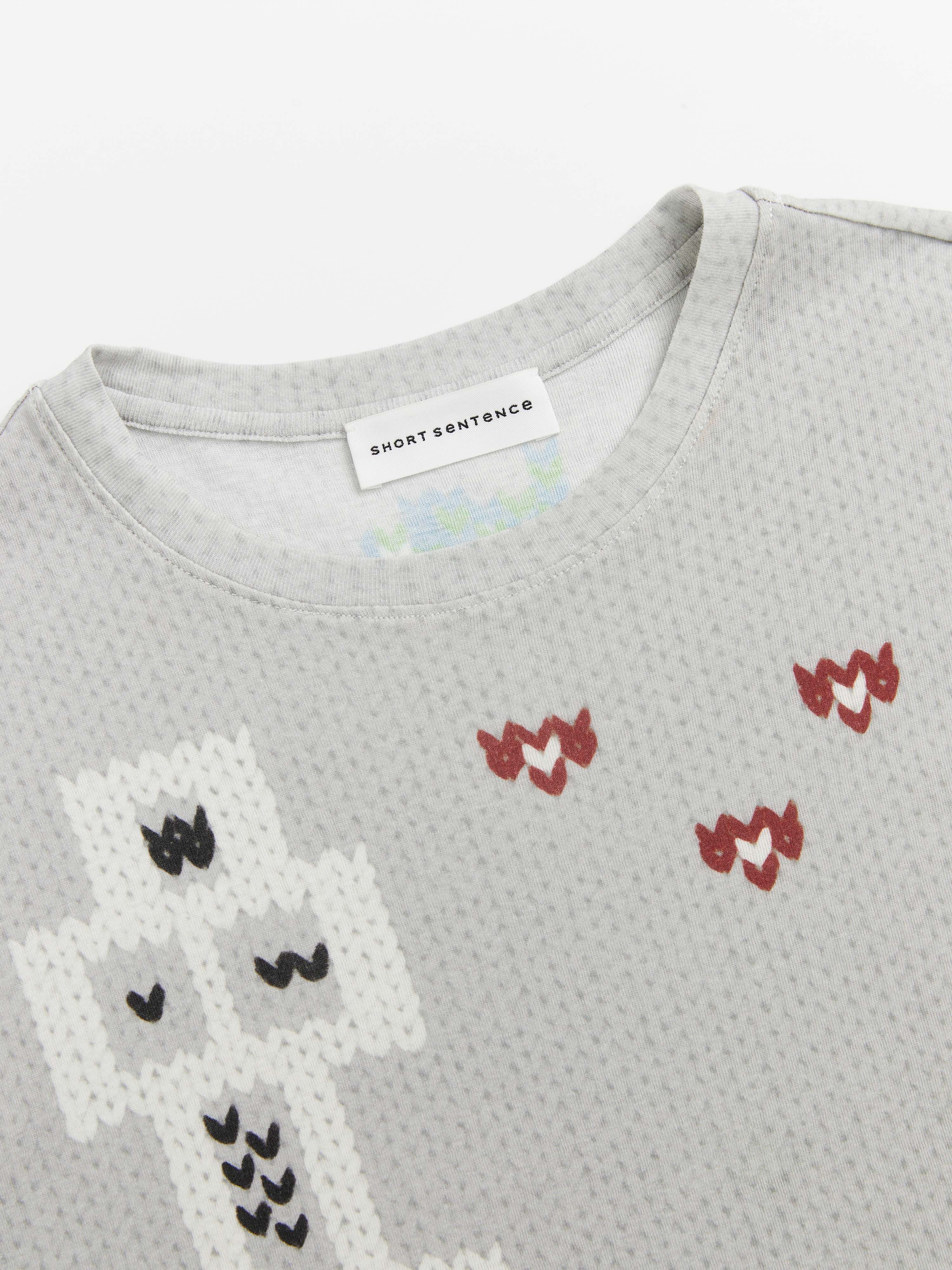 Faux Sweater Print Slim-Fit T-Shirt - 7