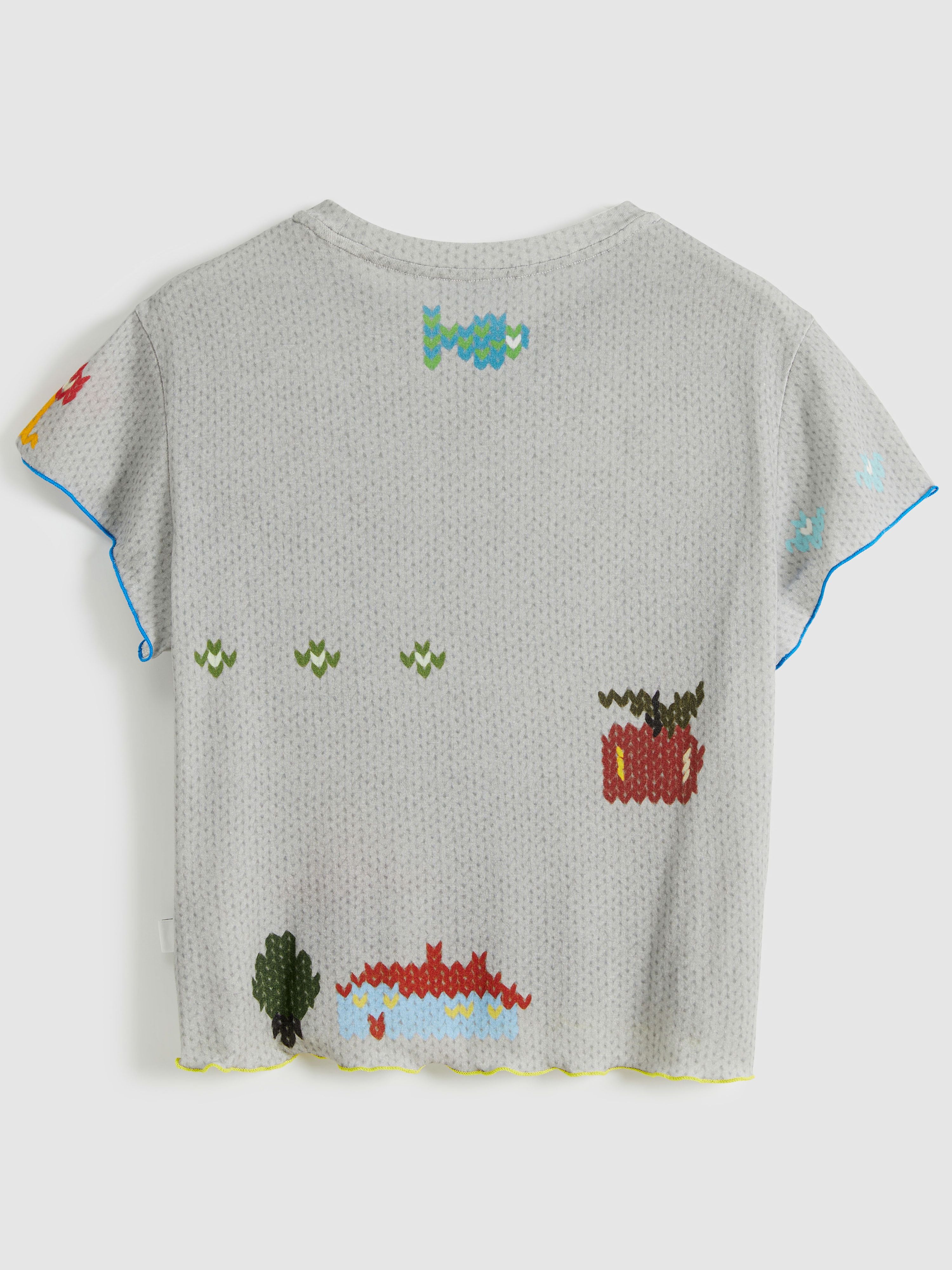 Faux Sweater Print Slim-Fit T-Shirt - 5