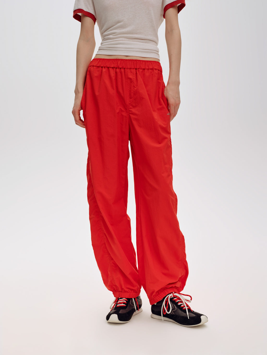 Elastic Waist Gathered Trousers - 1