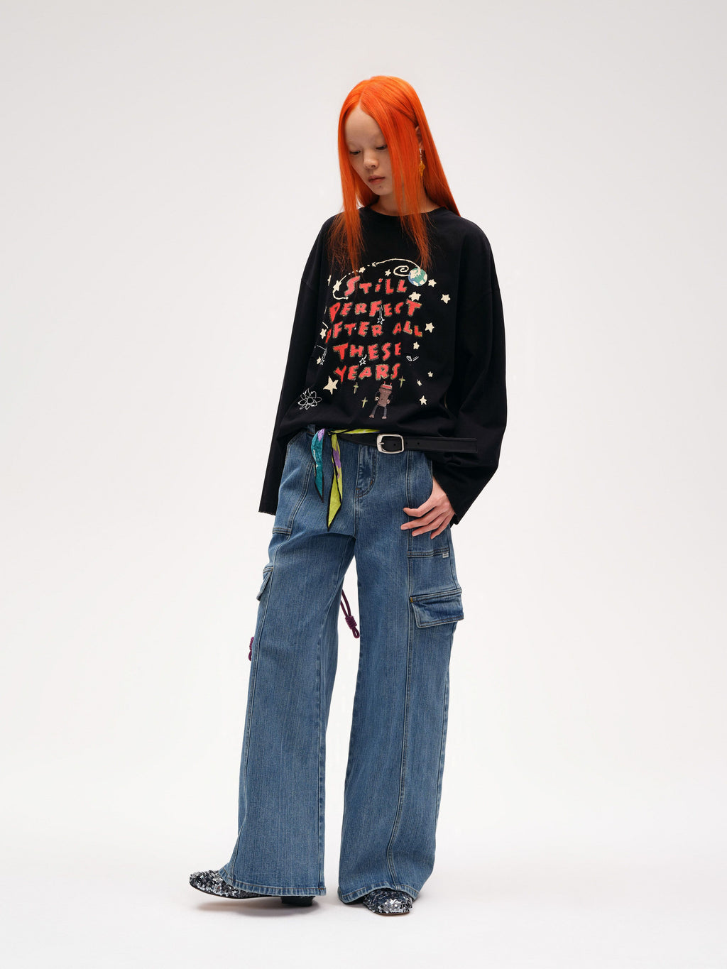 Space Print Long Sleeve T-shirt - 2