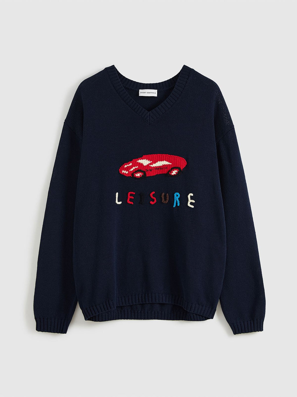 Crochet Car V‑Neck Sweater - 7
