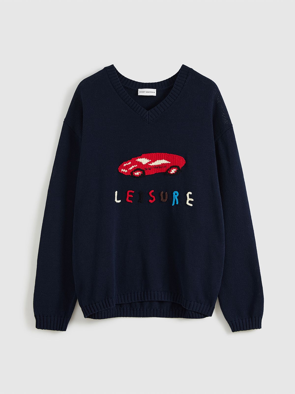 Crochet Car V‑Neck Sweater - 7