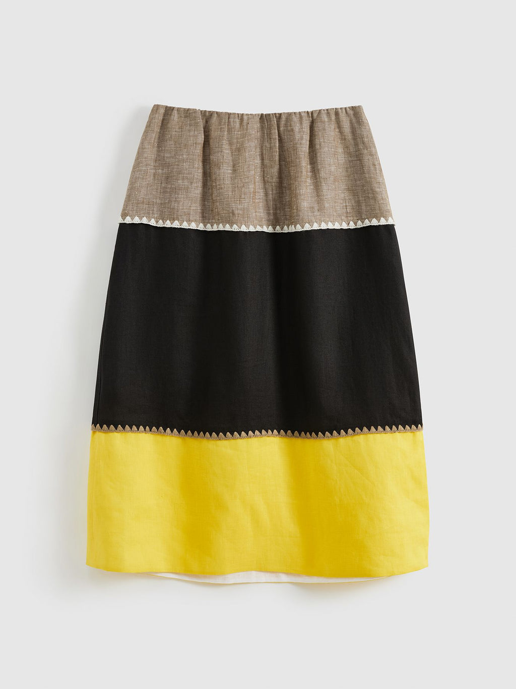 Colorblock A-line Midi Skirt - 5