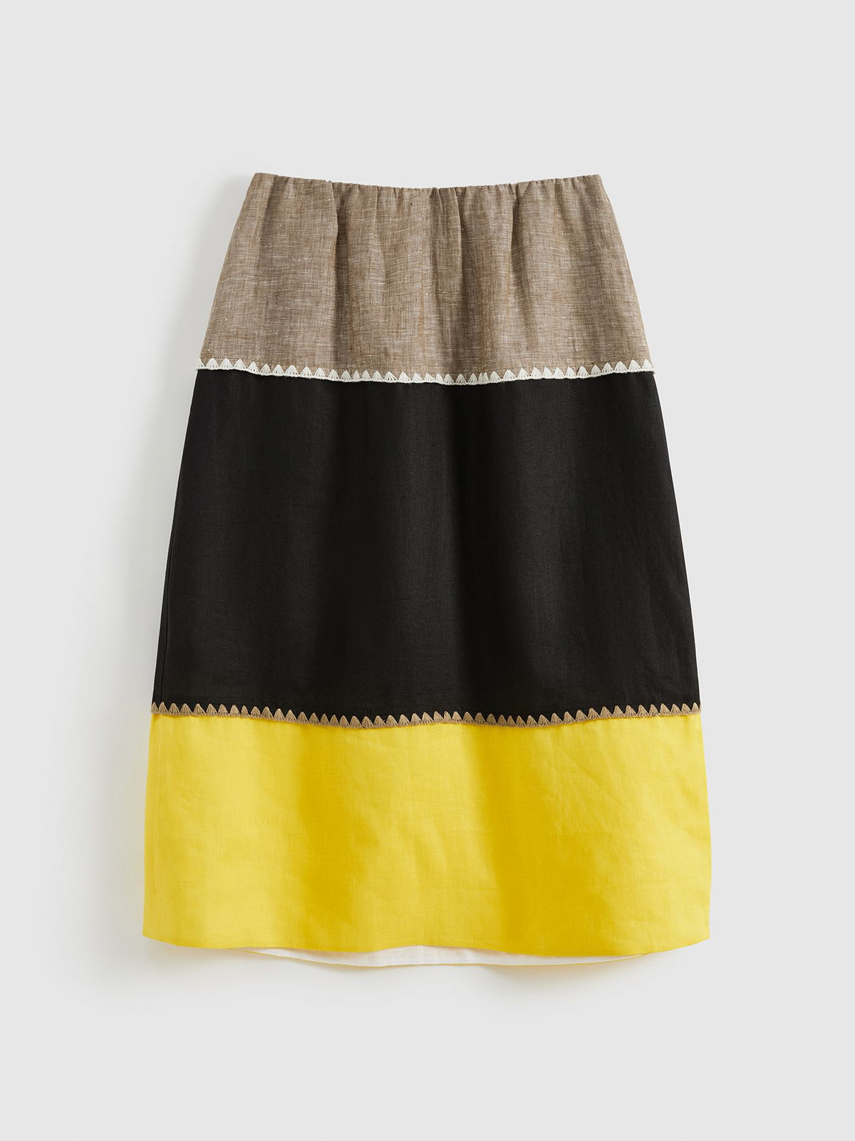Colorblock A-line Midi Skirt - 5