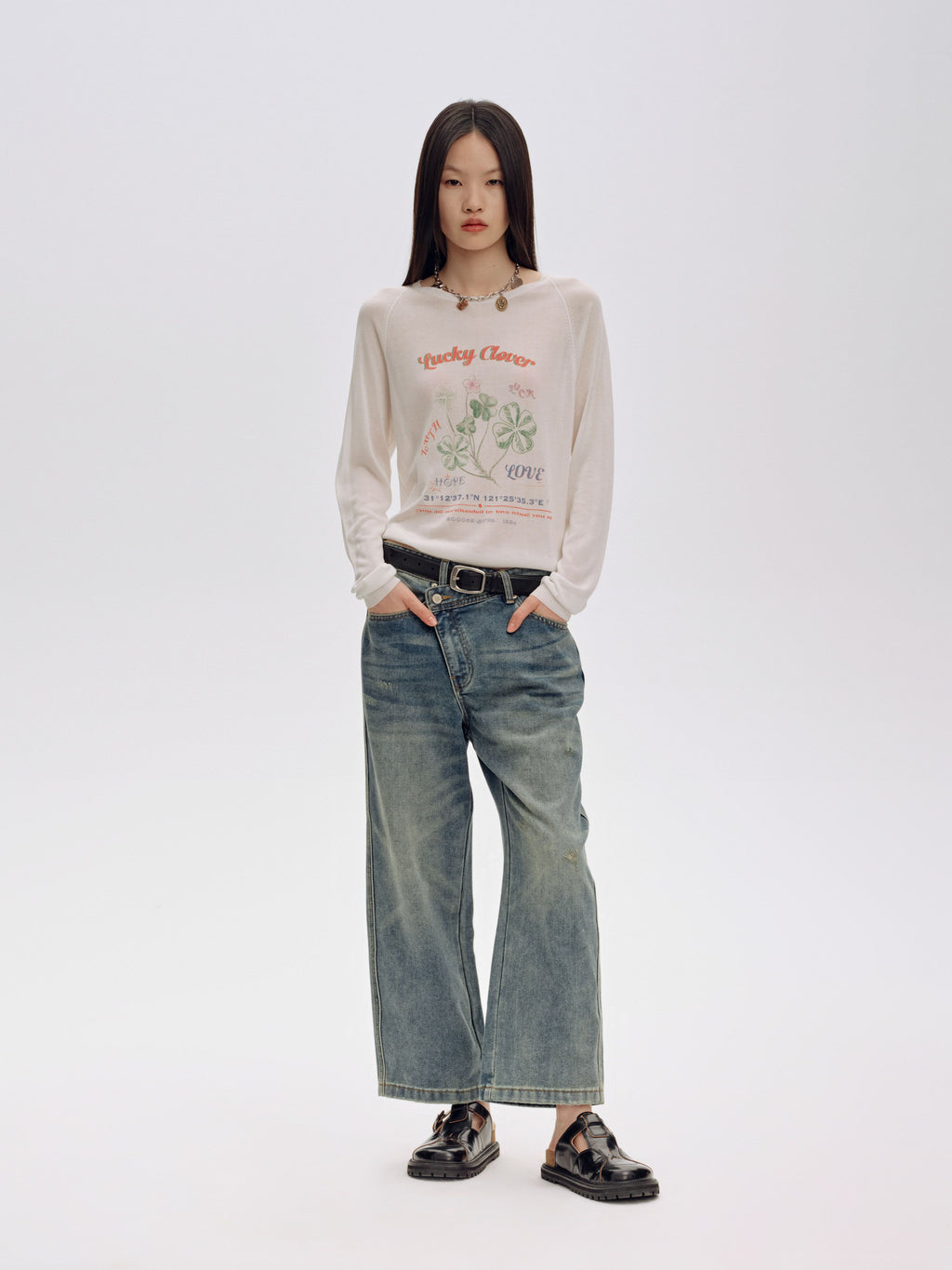 Cupro Print Long-Sleeve Sweater - 2