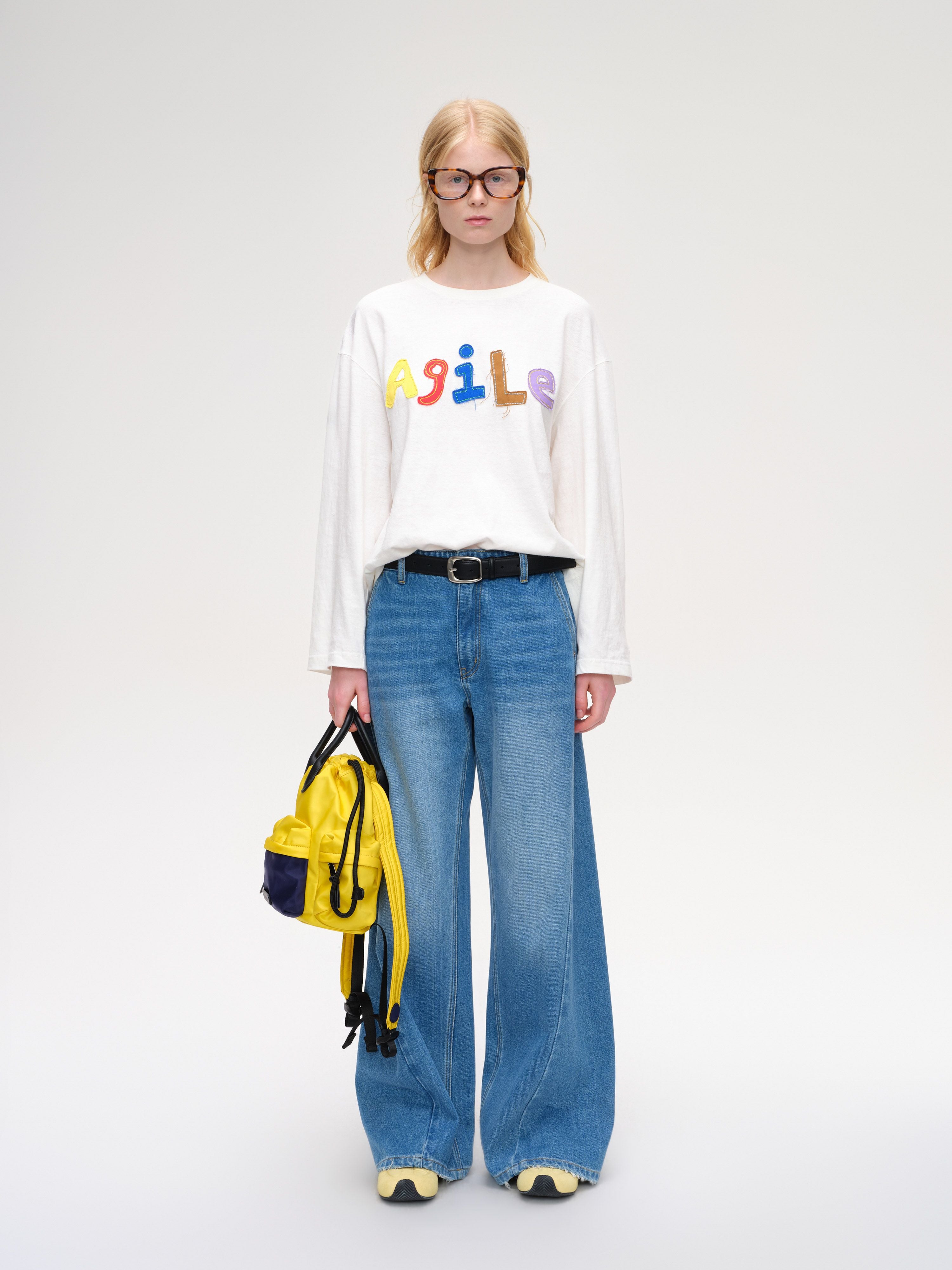 Alphabet Applique Long Sleeve Tee - 1