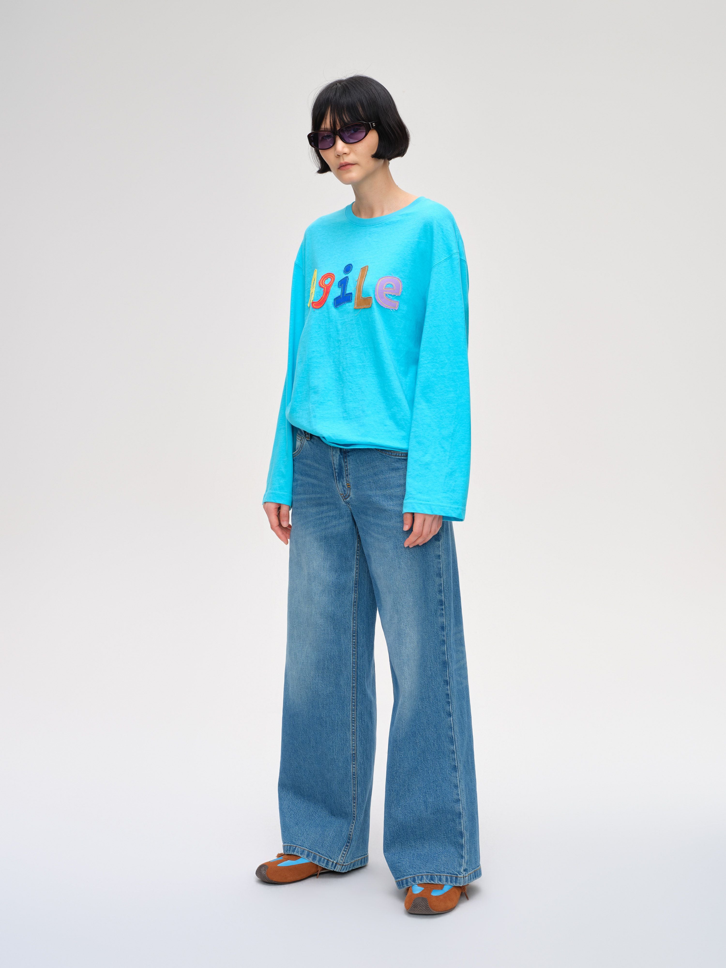 Alphabet Applique Long Sleeve Tee - 2