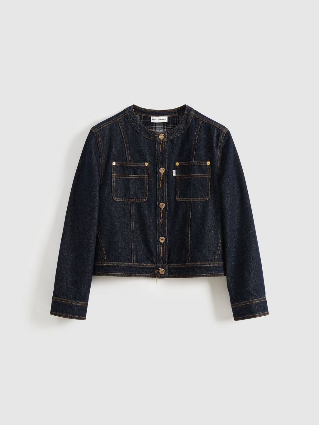 Check Lining Denim Jacket - 6
